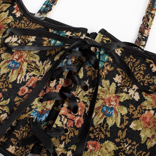 Image of Scarlet Darkness Corset Belt for Women Floral Renaissance Underbust Corset