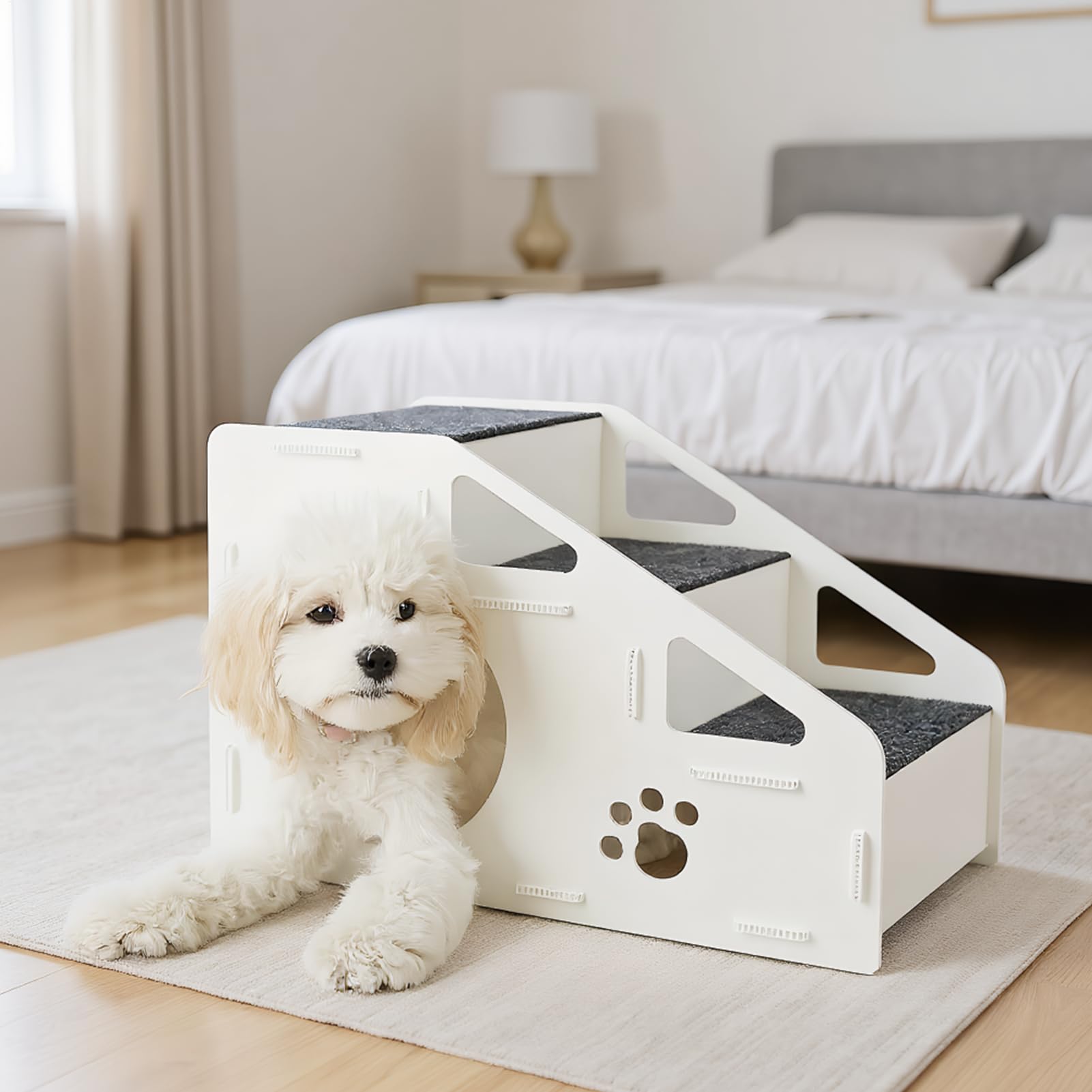 Scaletta per cani, 2 in 1, pieghevole, antiscivolo, per piccoli cuccioli, per casa, camera da, alto, cani, cuccioli, gatti e gattini