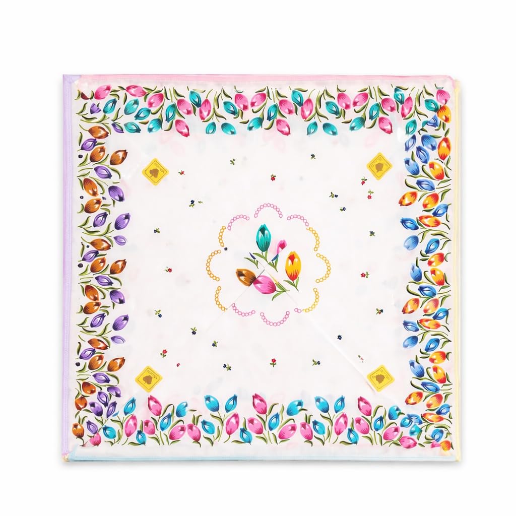 Women Floral Printed Cotton Handkerchiefs Pack of 12 | Soft Breathable Absorbent Hanky Set for Ladies & Girls | Lightweight Reusable Pocket Square Cloth | Travel Friendly Multipurpose Fabric-image-15