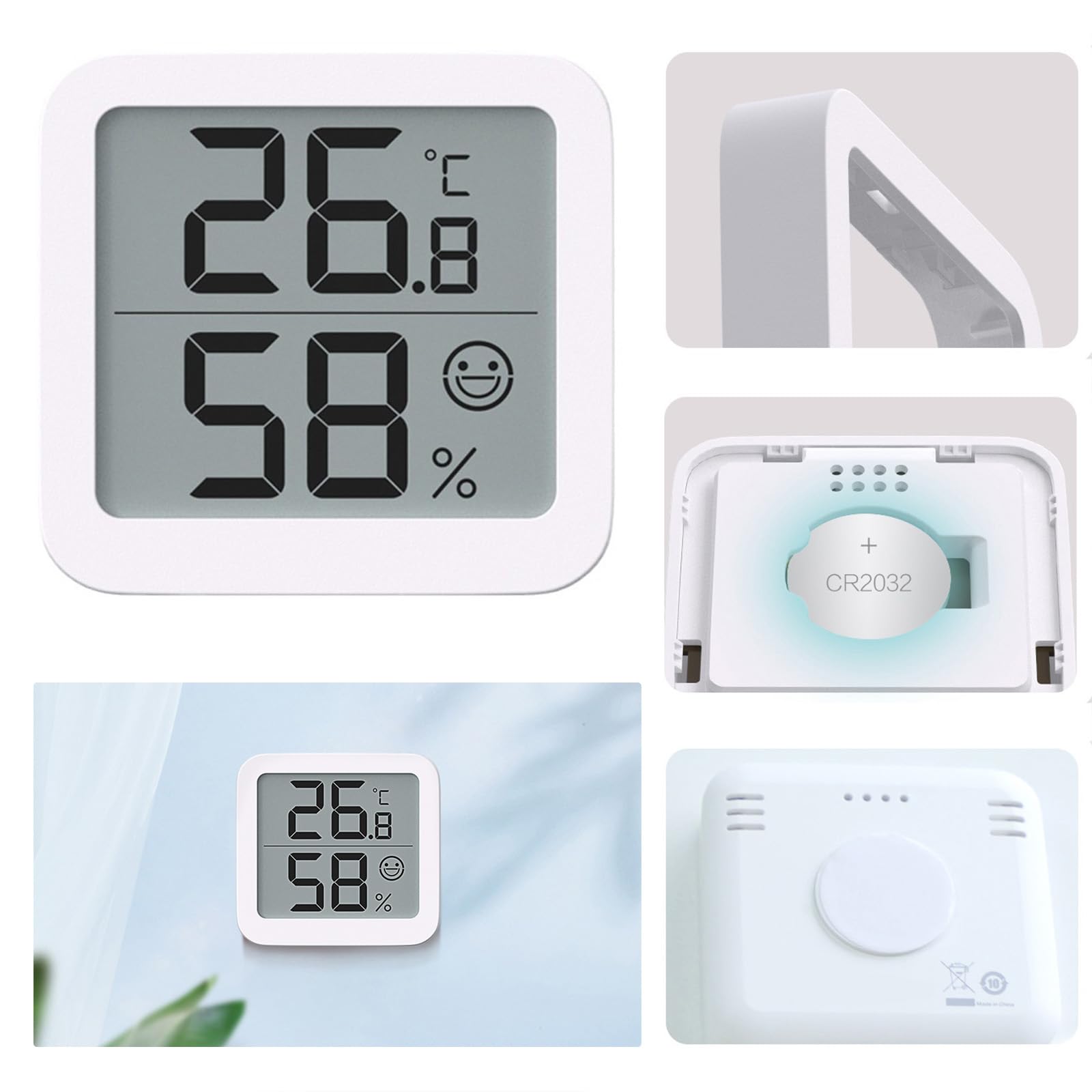 Lot de 2/4 thermomètres hygromètres numériques pour chambre de bébé, appareil de température et d'humidité avec indicateurs de confort, capteurs de température et d'humidité