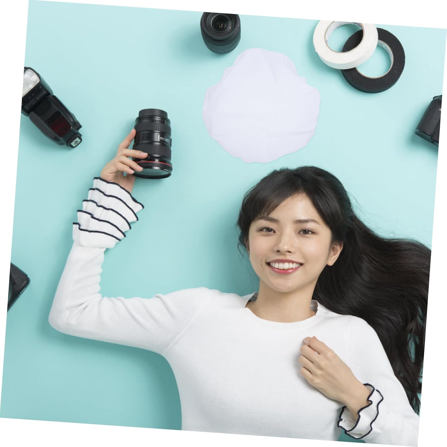 ARTIBETTER 20pcs Round Lampshade for Photography Soft Diffuser Flash Lamp Cover Multi-color Creative Light Easy to Store and Carry for Home and Studio Use