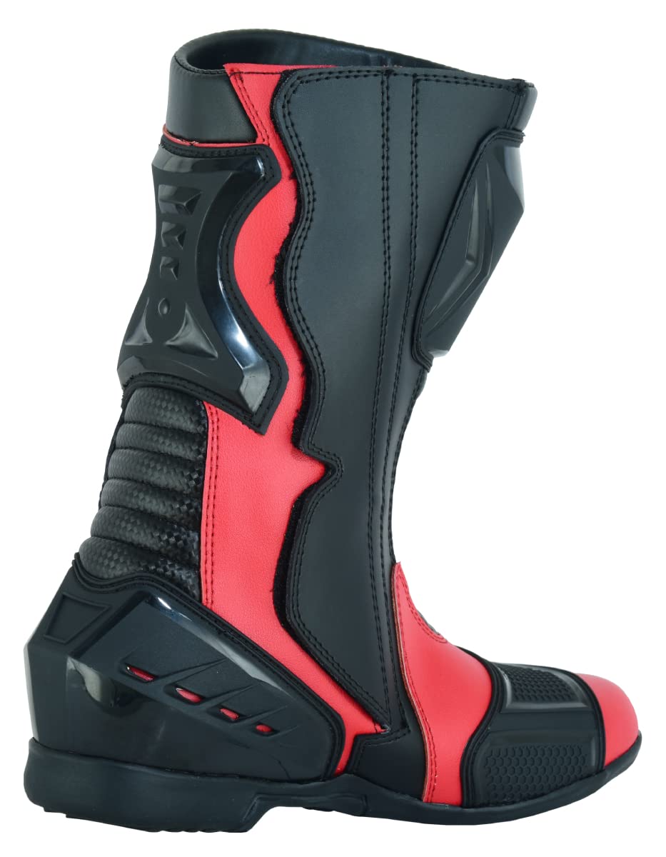 LOVO - Botas Moto de Carreras Unisex - Botas para Moto Hombre y Mujer de Alta Protección - Suela Antideslizante y Gran Resistencia - Diseño Deportivo con Protección y Confort Total