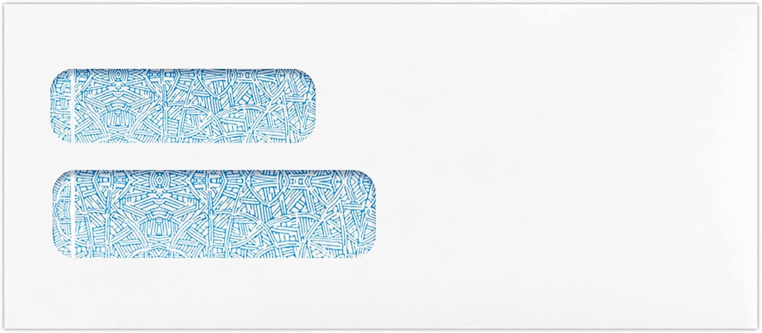 LUXPaper #10 Business Window Envelopes | Commercial Flap | Security Tint | 4 1/8" x 9 1/2" | Bright White (Laser Safe) | 24lb. Text | 500 Qty