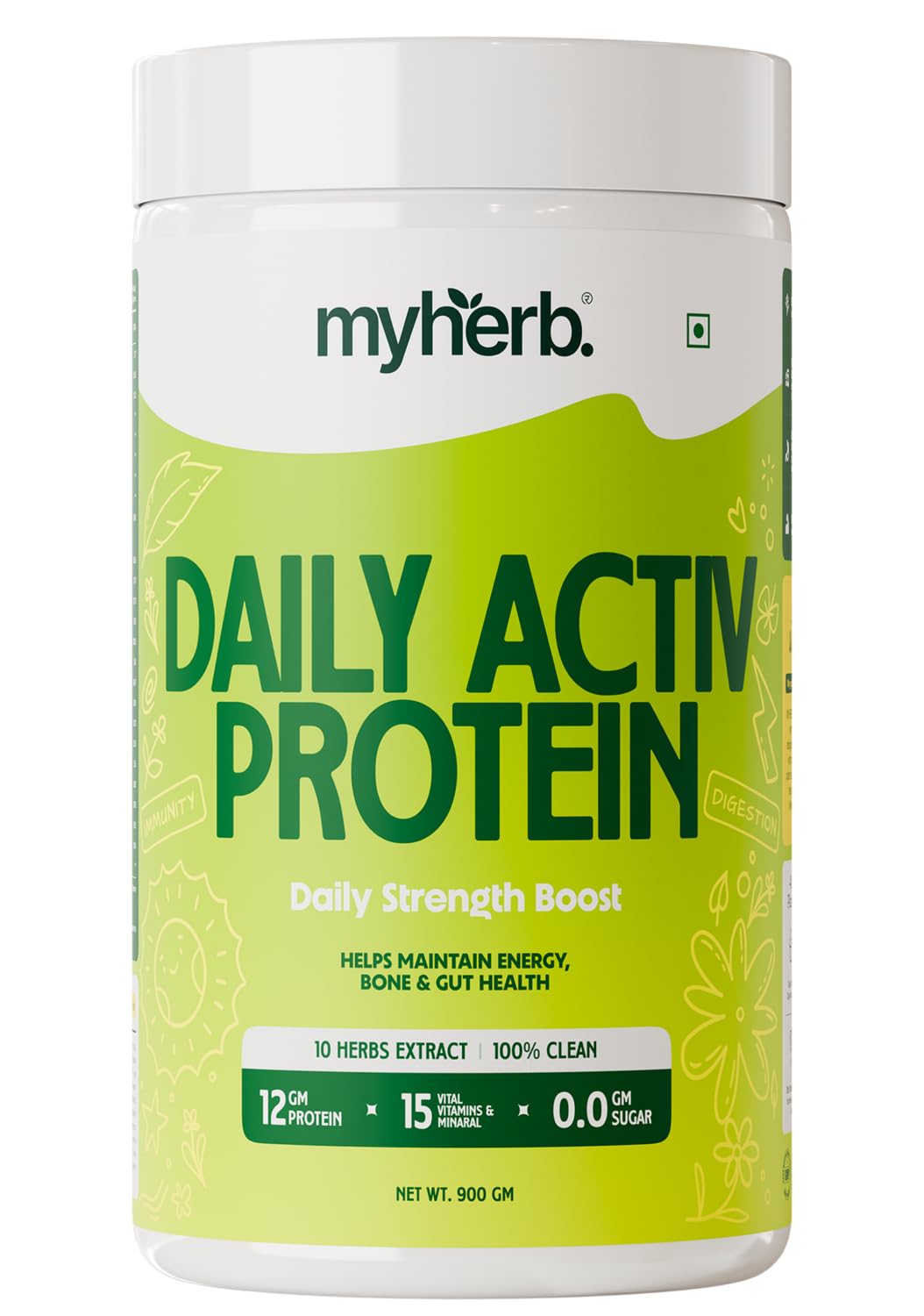 MYHERB Daily Active | 36gm Protein (Whey+Pea Protein)|Stamina Supporting Hebrs Tulsi,Amla & 8 Herbs|Supports Everyday Nutrition,Bone Health & Immunity For Women (Chocolate, 900 g (Pack of 1))-image-31