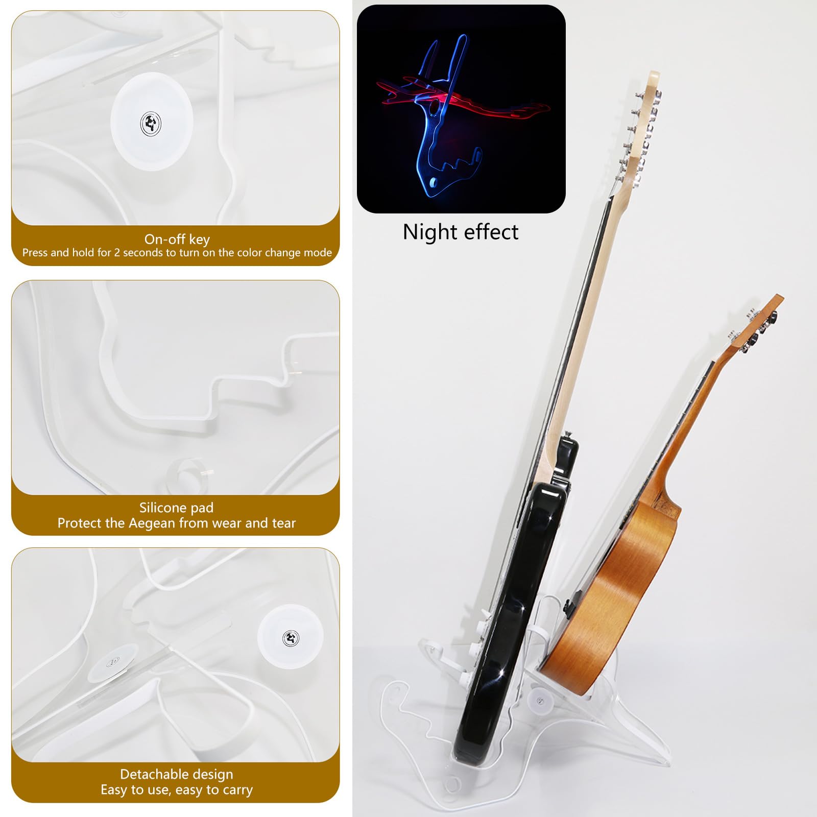 Piegare L'Ukulele Supporto Verticale Strumenti Musicali Con Concerto Leggero Portatile Acrilico Piccolo Supporto Chitarra
