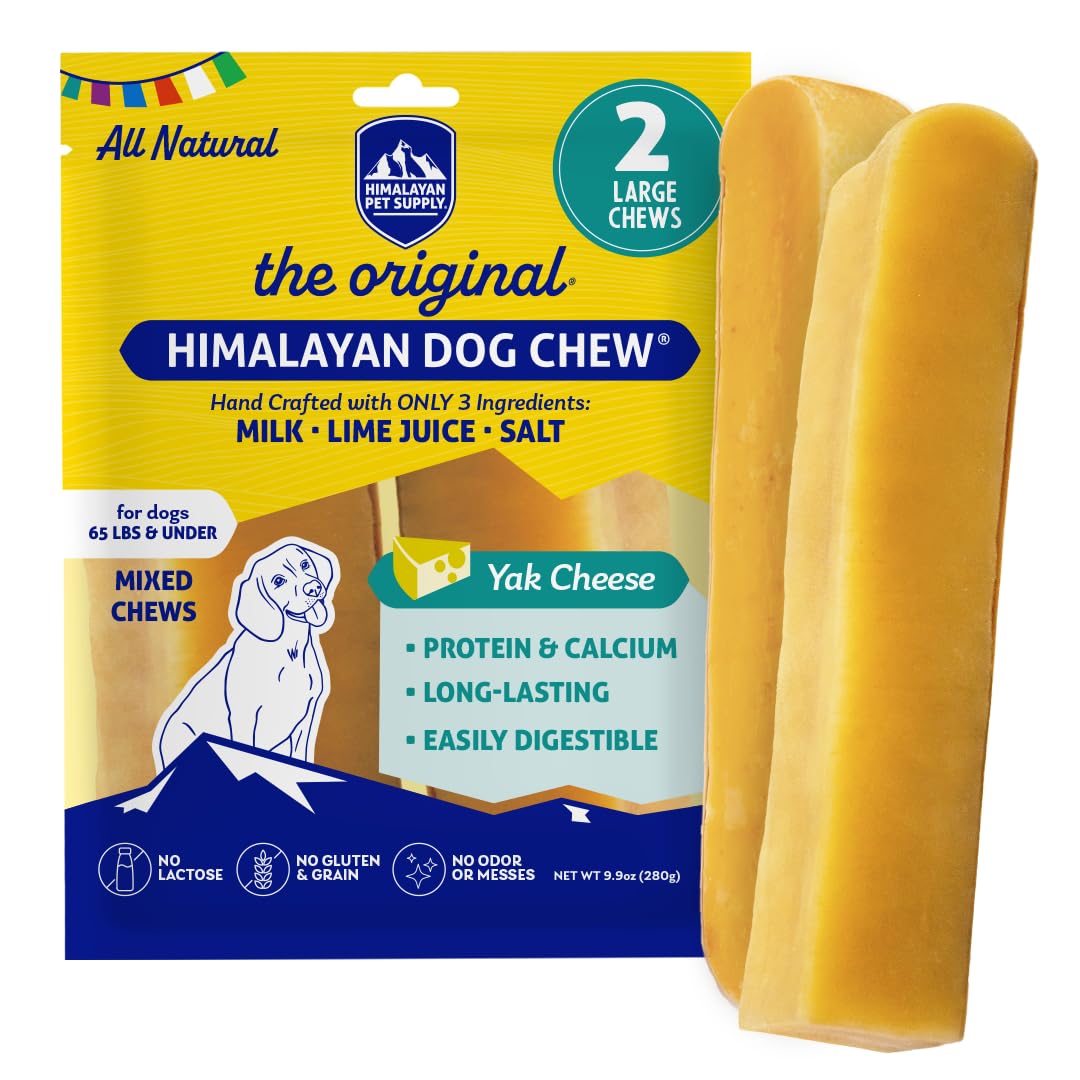 Original Yak Cheese Dog Chews, 100% Natural, Long Lasting, Gluten Free, Healthy & Safe Dog Treats, Lactose & Grain Free, Protein Rich, Mixed Sizes, Dogs 65 Lbs & Smaller, 9.9 oz