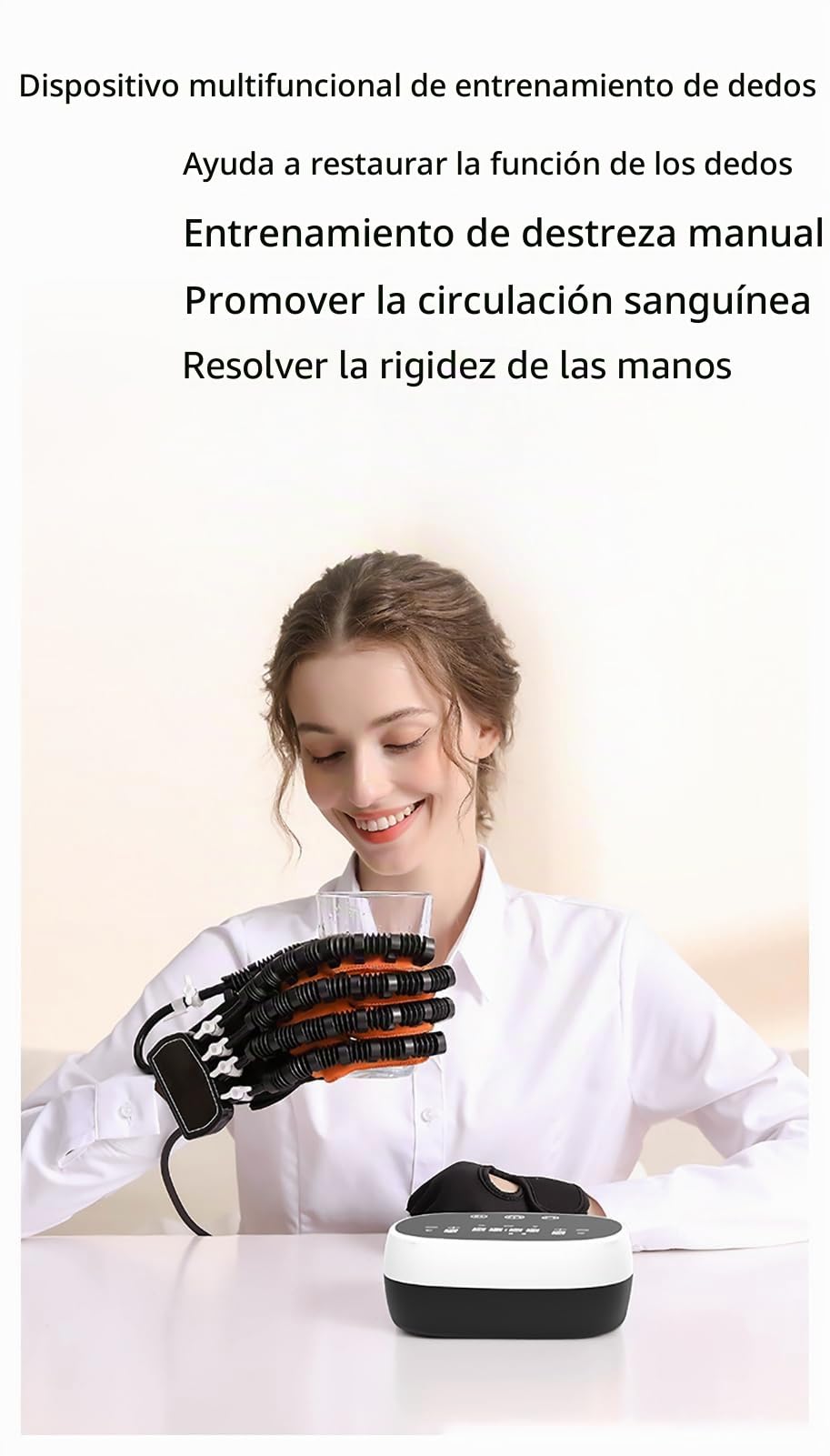 Guantes de Robot de rehabilitación de autoentrenamiento, Protector de Soporte para enderezar los Dedos, Entrenamiento Manual de exoesqueleto Funcional