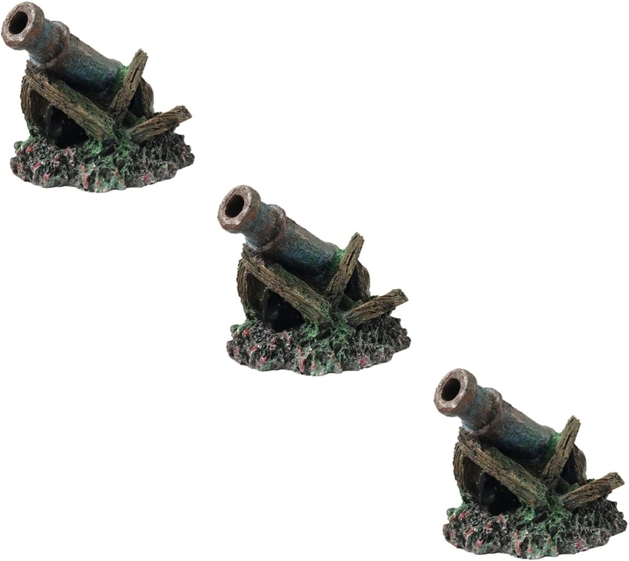 DOITOOL 3 Pcs Fish Tank Landscaping Decorations Realistic Resin Aquarium Ornament Wreckage for Aquatic Habitat