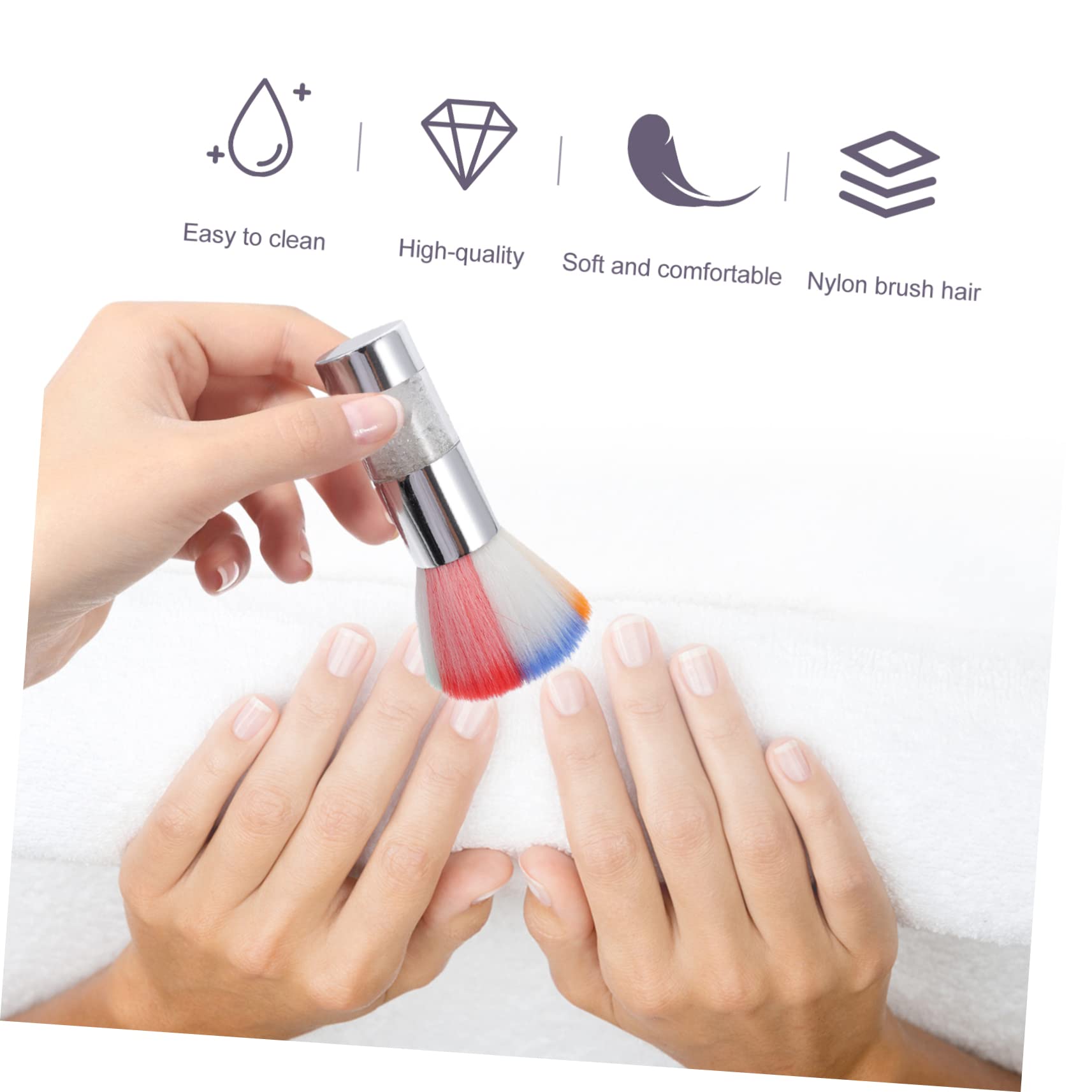 FRCOLOR 3pezzi Spazzola Per Unghie Gel Spazzola Per Rimozione e Applicazione Glitter Per e Domestico