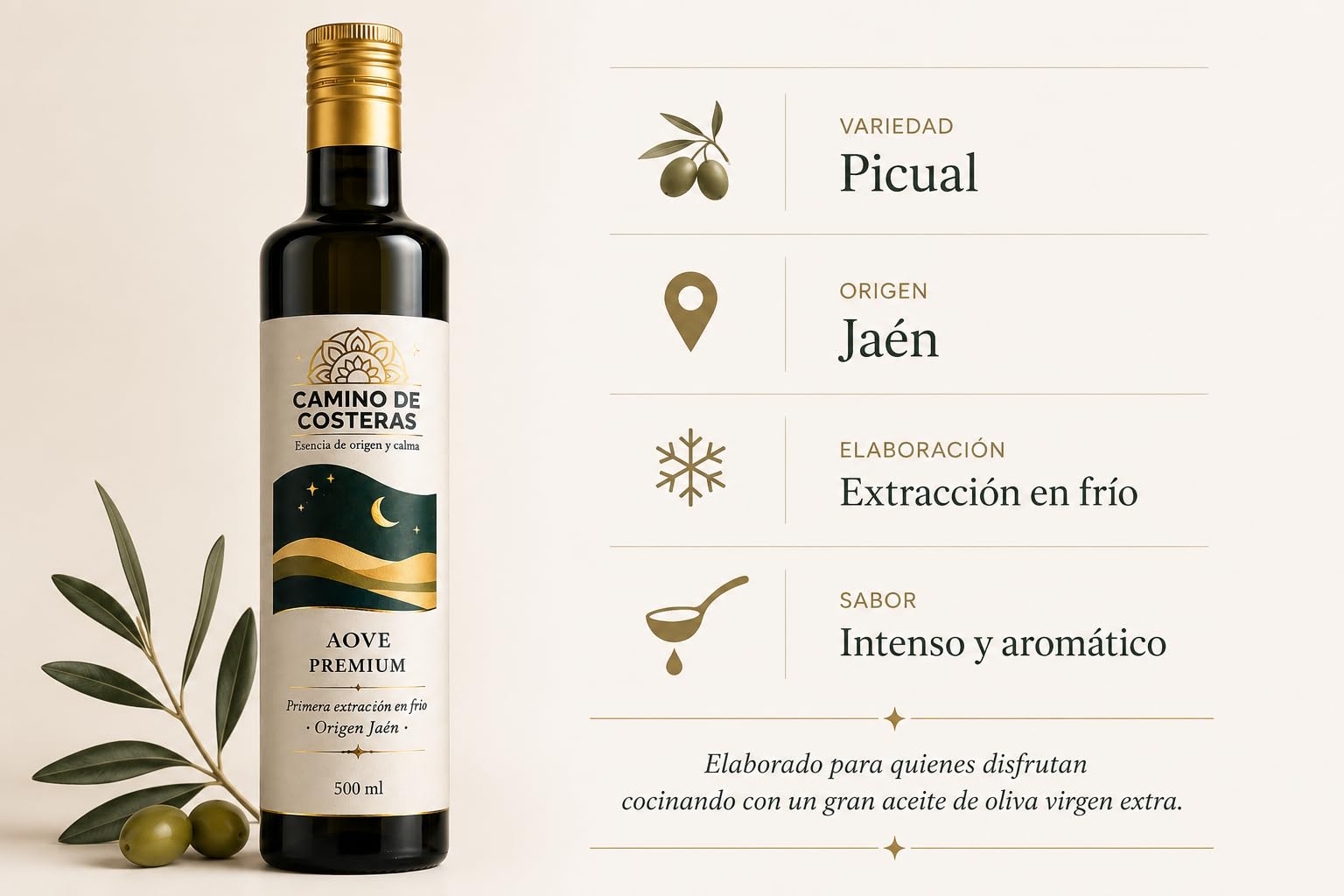 Pack 2 Aceites de Oliva Virgen Extra 500 ml | Camino de Costeras