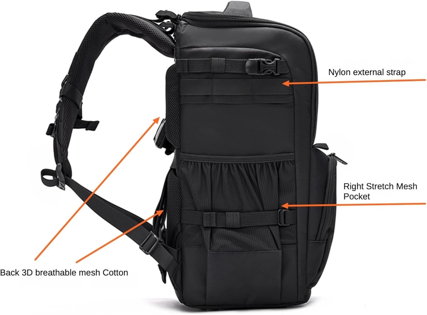 ZZQ&CCF Telephoto Lens Camera Backpack for Canon RF 200-800/100-500, Lens Case Bag for Nikon Z 180-600, Camera Pouch Compatible with Sony FE 200-600/FE 400-800/300—Black - Image 8