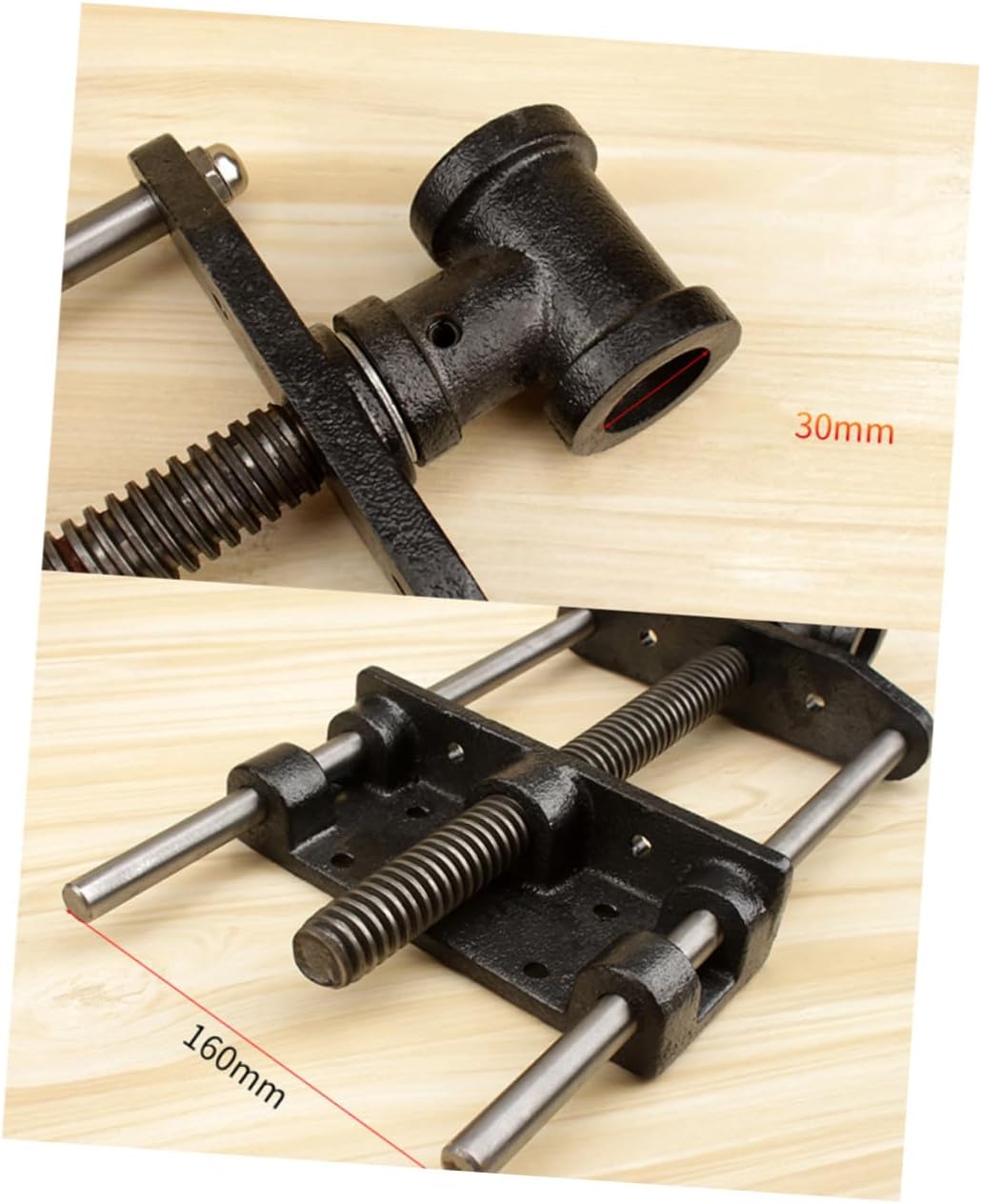 Lightweight 7-inch Woodworking Table Clamp with Connecting Rod and Guide Rod for DIY Woodworking Bench Vise Hand Tool Household Workshop