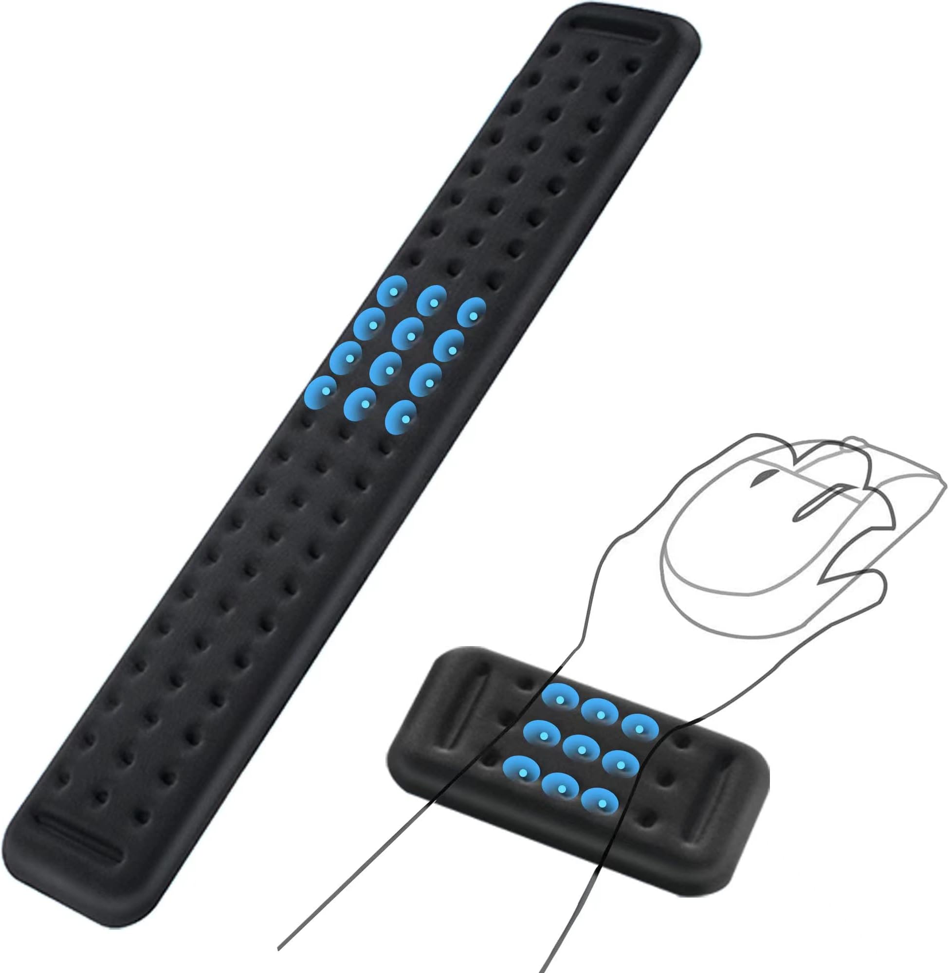 Keyboard Wrist Rest, Lekvey Wrist Rest for Keyboard and Mouse, Ergonomic Memory Foam Keyboard Mouse Pad Set, Easy Type Pain Relief Wrist Pad Cushion Support for Computer, Laptop, Office, Gaming, Black