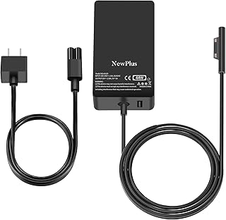 NewPlus Surface Pro Charger, New Surface Pro Charger, 44W 15V 2.58A, Compatible for Microsoft Surface Pro 3, Pro 4, Pro 5, Pro 6, Surface Laptop 1/2, Surface Book & Surface Go,with 5V 1A USB