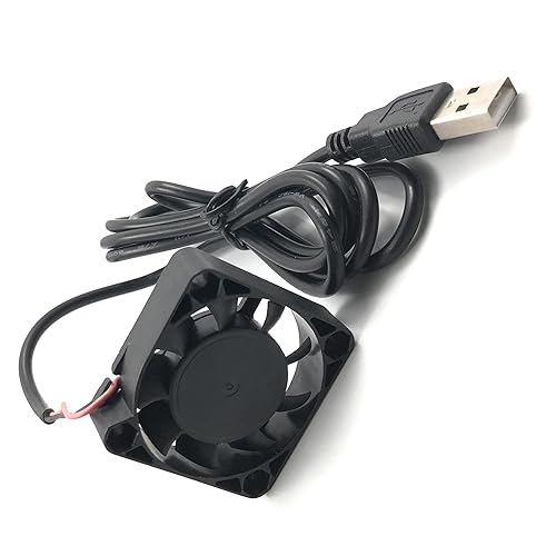Miniatura 5 de FainWan Paquete de 2 ventiladores de refrigeración USB sin escobillas de 1.575 in x 0.394 in CC 5 V, rodamiento de bolas, funcionamiento silencioso,