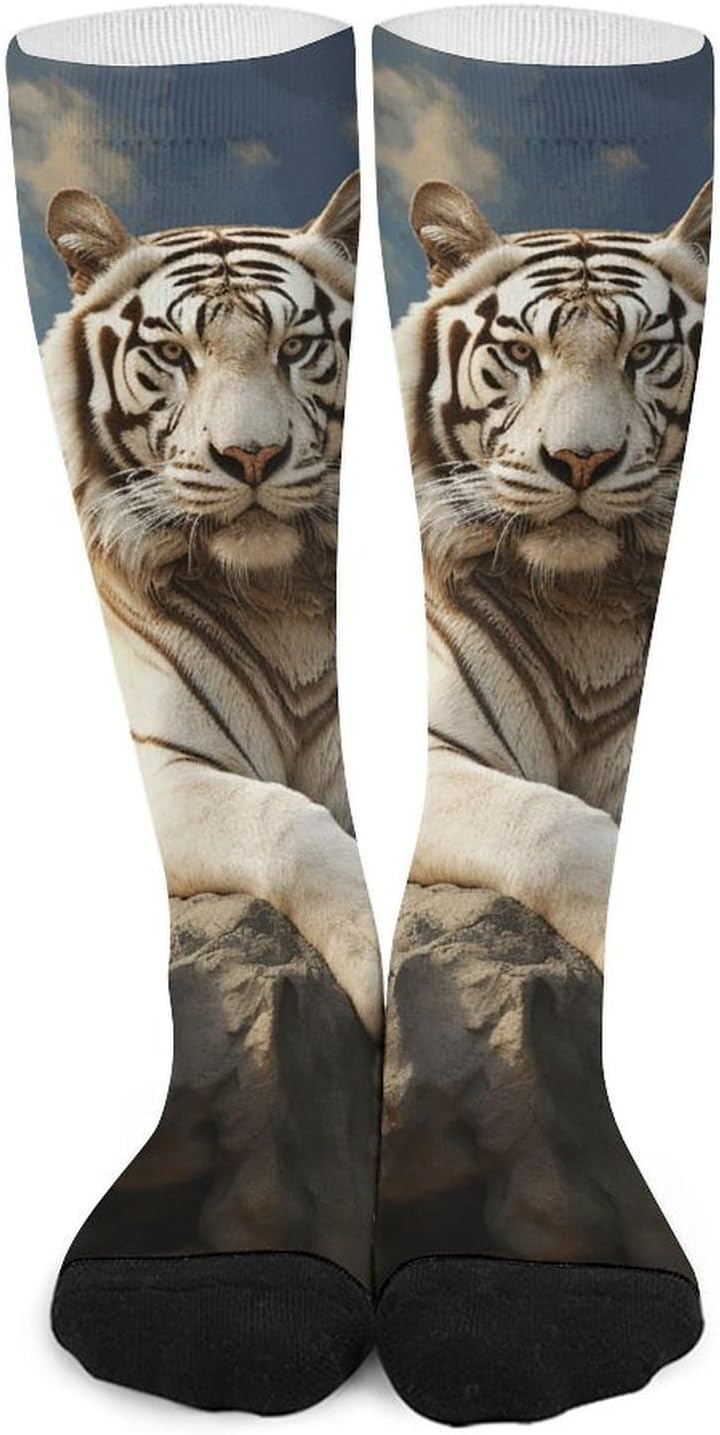 Majestic Tiger Knee High Soccer Socks Moisture Wicking