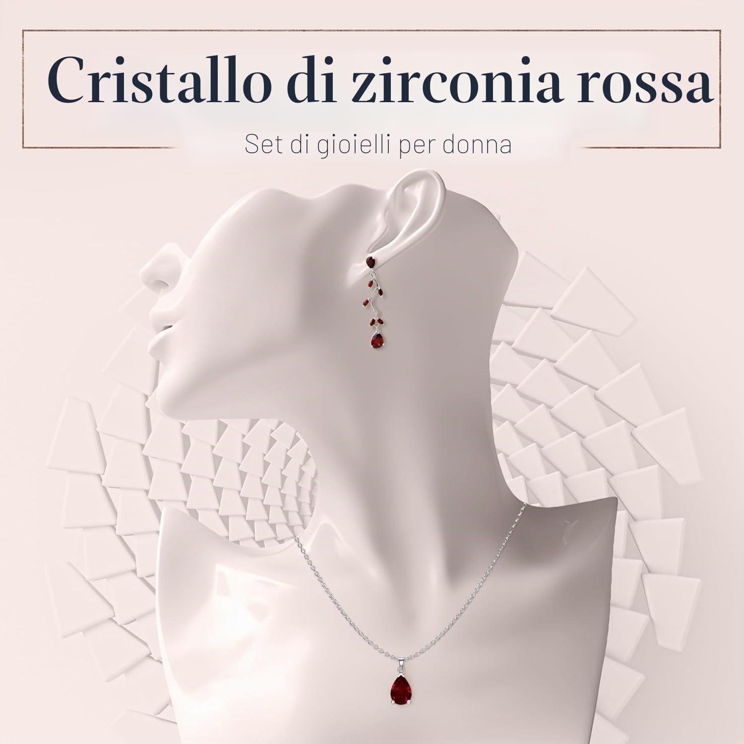 Crystalline Azuria Parures Lacrime per Donne Nozze Sposa Gioielleria Parure Con Collana e Orecchino Zirconia Damigella D'onore Gioielleria