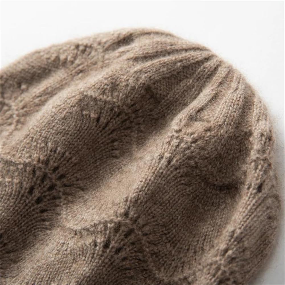 Gorro de Punto Gorros de Punto clásicos, Gorro de Punto Unisex Mezcla Lana Color Beige Claro(Beige)