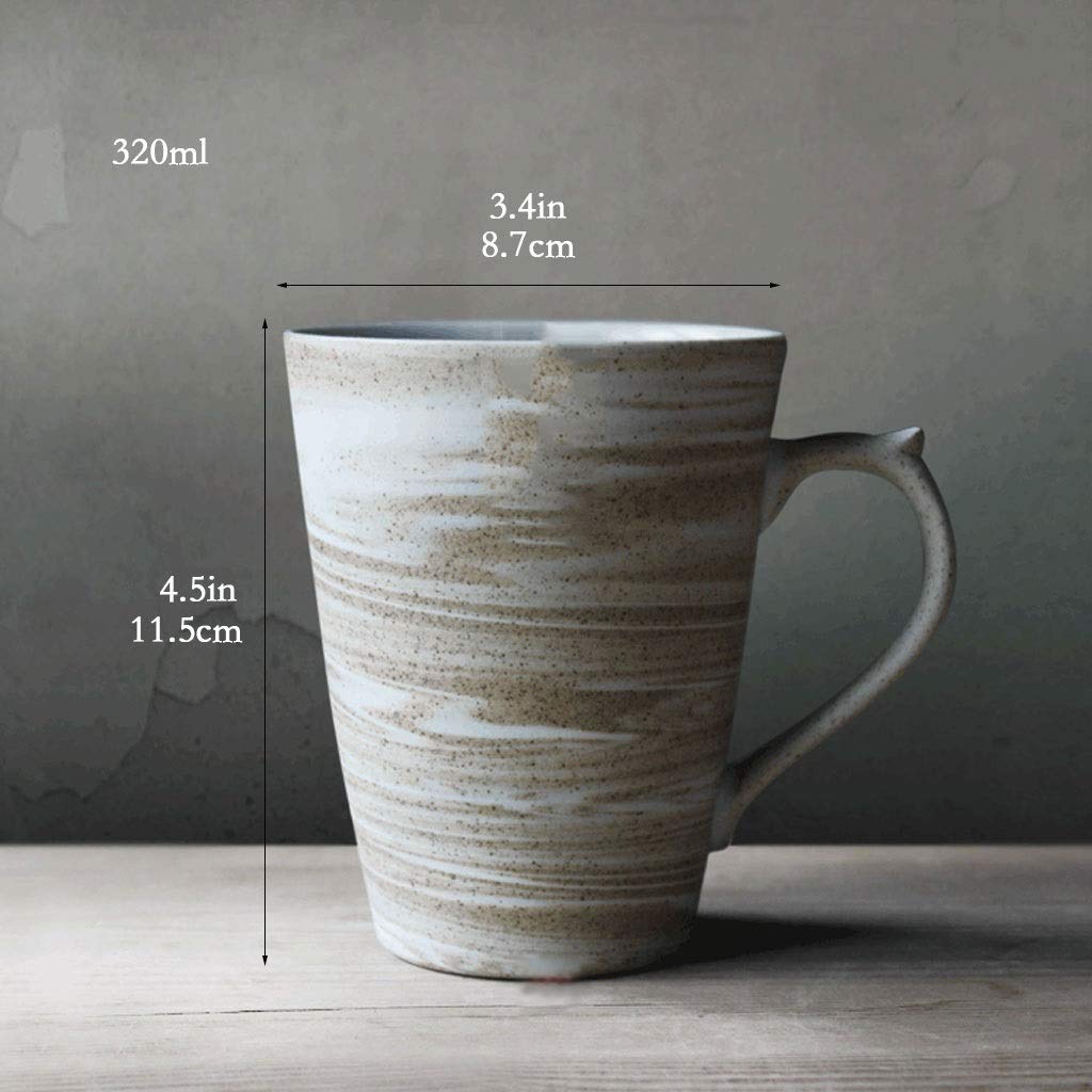 Kaffeetasse 10.8 oz Marmor Muster Keramik Tassen mit Holzdeckel und langer Griff Löffel Porzellan Kaffee Milch Tee Cups Büro Reise Cup for Frauen Liebhaber Freunde Geschenke Teetasse(With gift box)