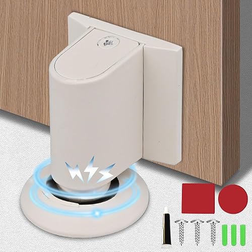 Tope magnético para puerta, tope de cuña de puerta, sin taladro, tope de puerta invisible para puertas interiores, soporte magnético resistente para