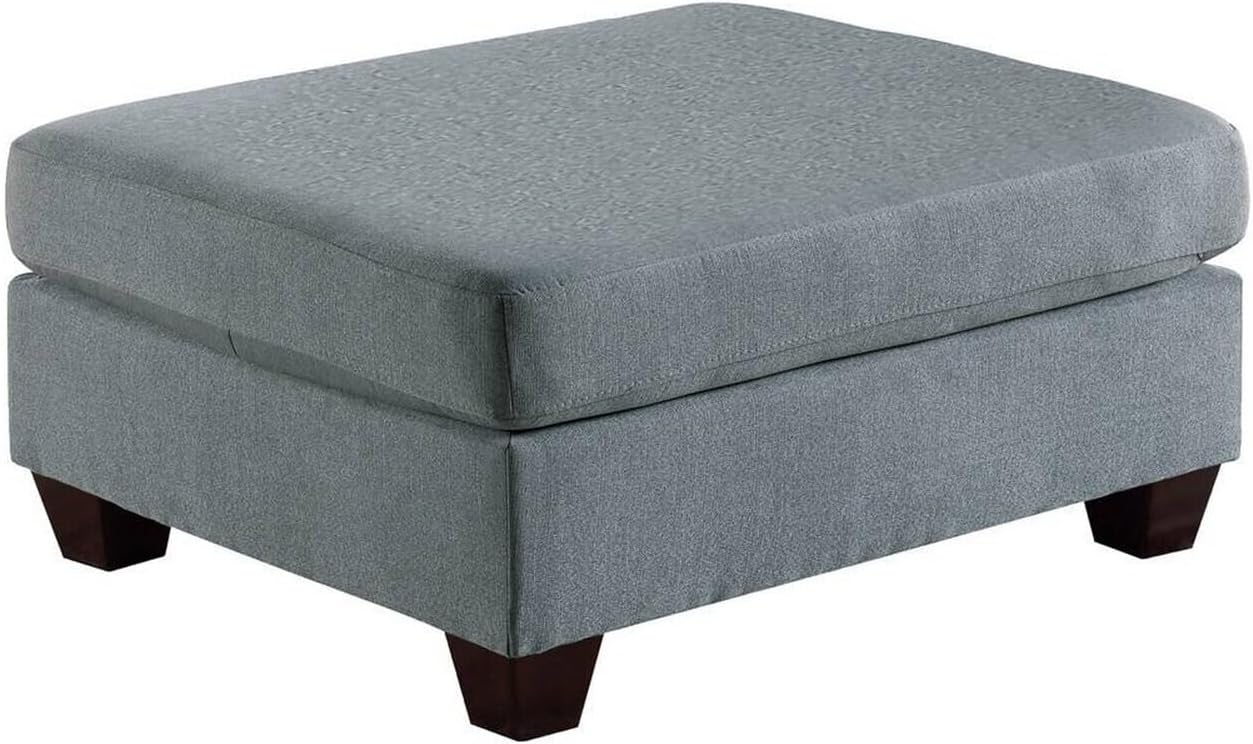 HomeStock Square Ottoman - Linen Upholstery, Plush Foam Seat, Modern Footrest - 32" L x 26" W x 19" H