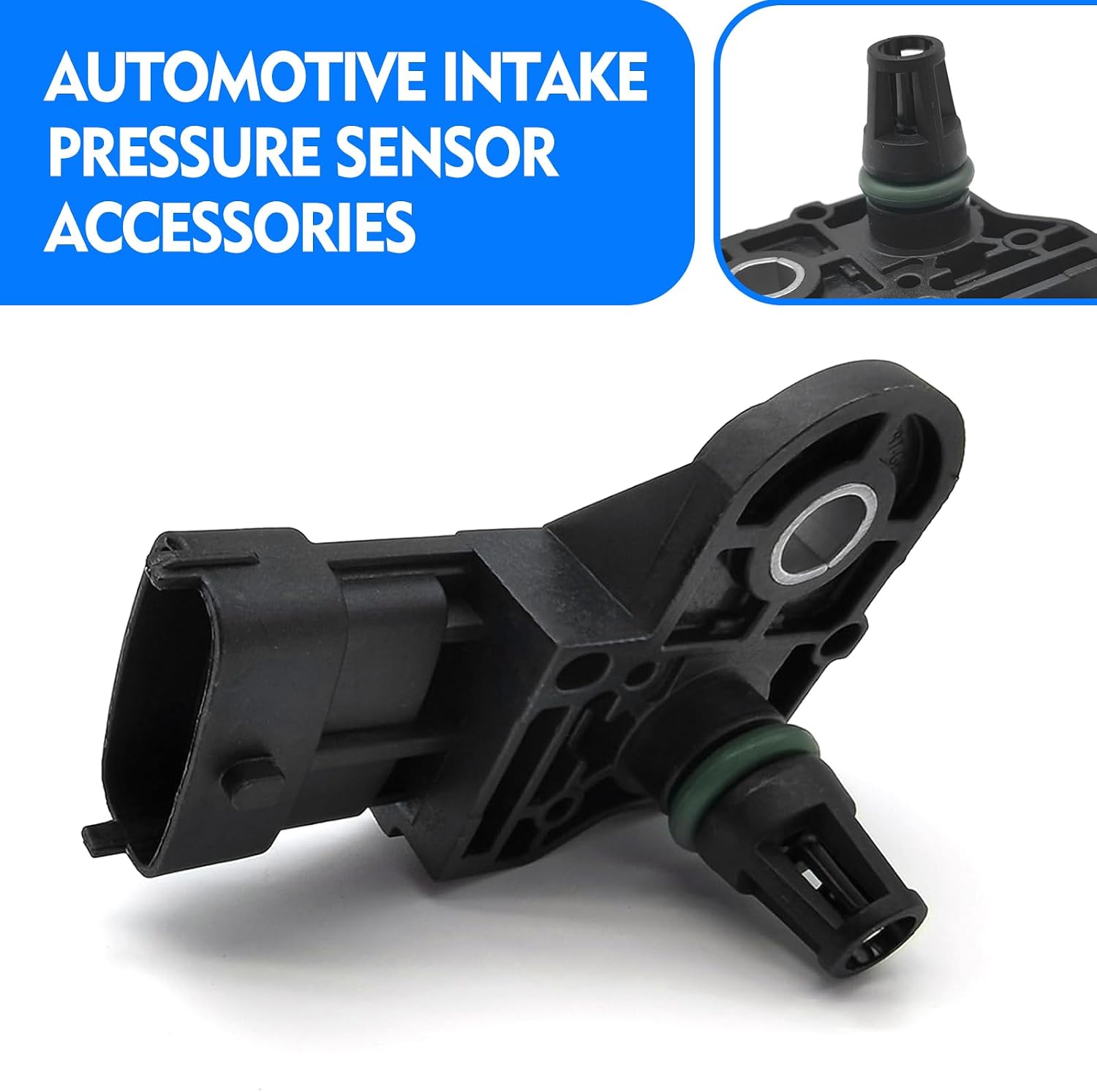 Manifold Absolute Pressure Sensor, High Temperature Resistance Intake Air Pressure Temperature Sensor, Map Sensor Original Accessories, Compatible with Honda Civic Polaris Chevrolet (Black)