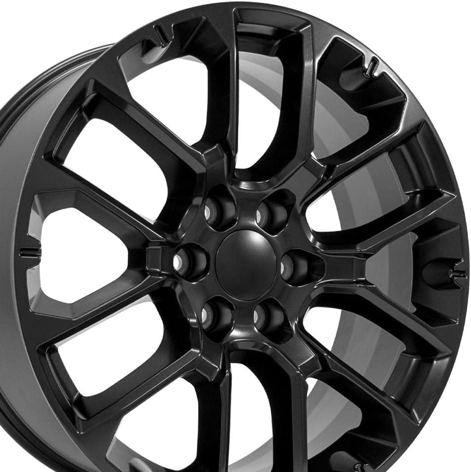 OE Wheels CV67 22 Inch Rim Fits Suburban 1500 High Country Style 6x139.7 22x9 Satin Black - Hollander 14079 (1)