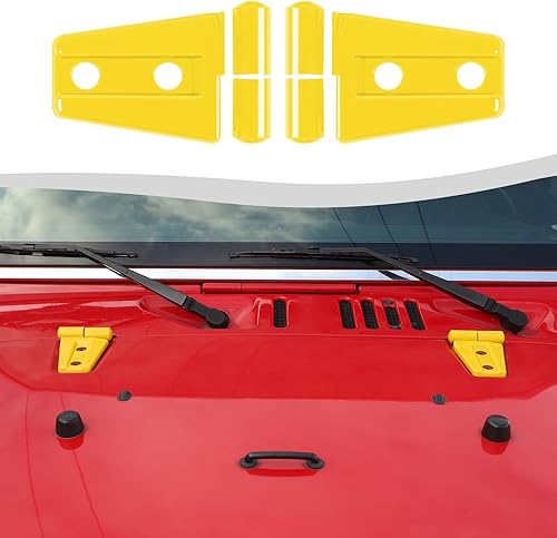 Miniatura 8 de Kit de moldura de cubierta de bisagra de capó, 2 piezas compatible con Jeep Wrangler JK JKU 2007-2018 (negro mate)