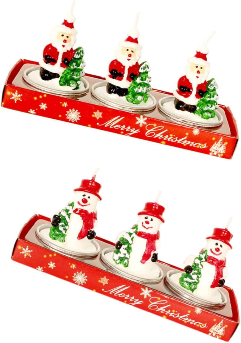 3pcs Christmas Candle Decorative Paraffin Set for Table and Party Xmas