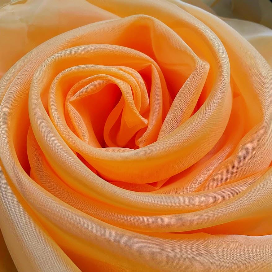 Megachest Wedding Voile Fabric 58 Inches Wide DIY Material (Orange, 10 Meters Long) — image 1