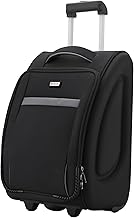 HARISSONS Sleek Cabin Trolley | 38L | Lightweight EVA-Molded Business Luggage | Clothing Compartment | Smooth Wheels | Cabin-Size Travel Bag (Black)