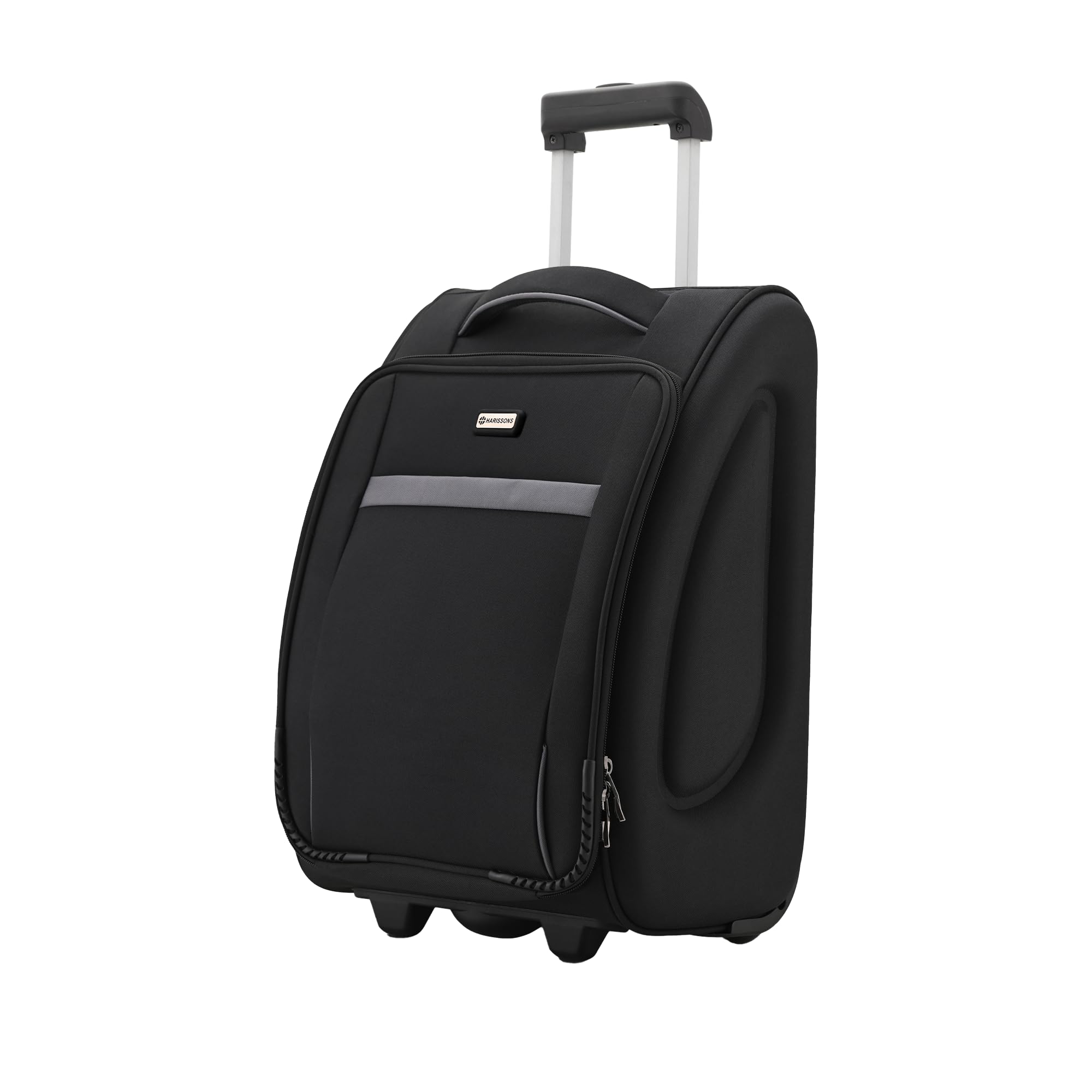 Sleek 38L Overnighter Trolley Bag with Wheel for Travel | Small Cabin Luggage Suitcase for Men & Women (Black)