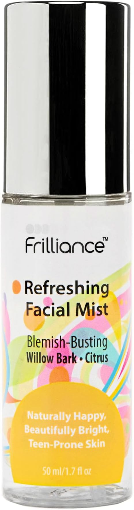 Frilliance Hydrating Facial Mist Spray, Set and Refresh Citrus Rain, Vegan Cruelty Free Hypoallergenic for Teens of All Skin Types, 50 ml / 1.7 fl oz