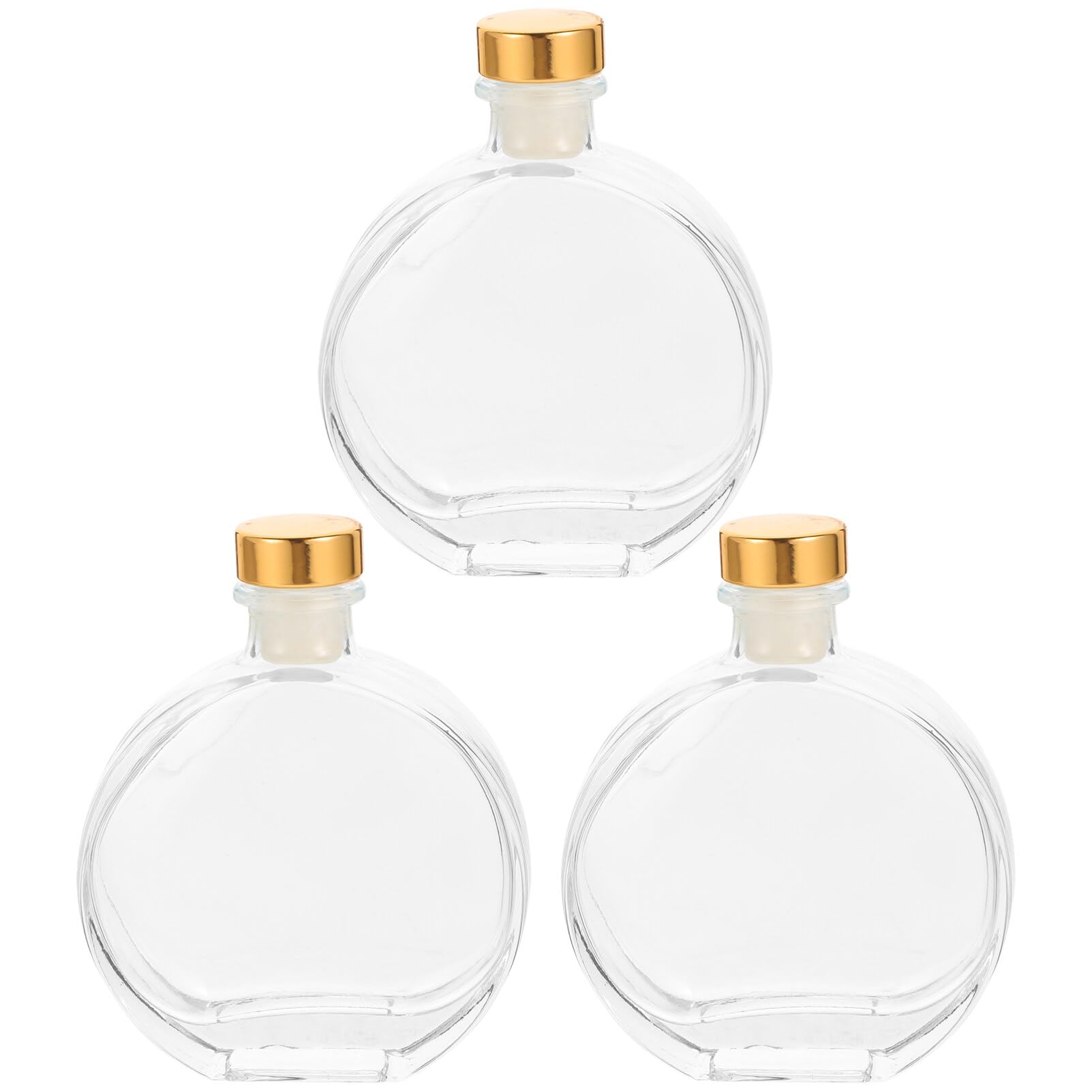 JECOMPRIS 3pcs Glass Perfume Bottles Empty Refillable Essential Oil Container Travel Fragrance Bottle Glass Diffuser Bottles for Home Desktop(100ml)