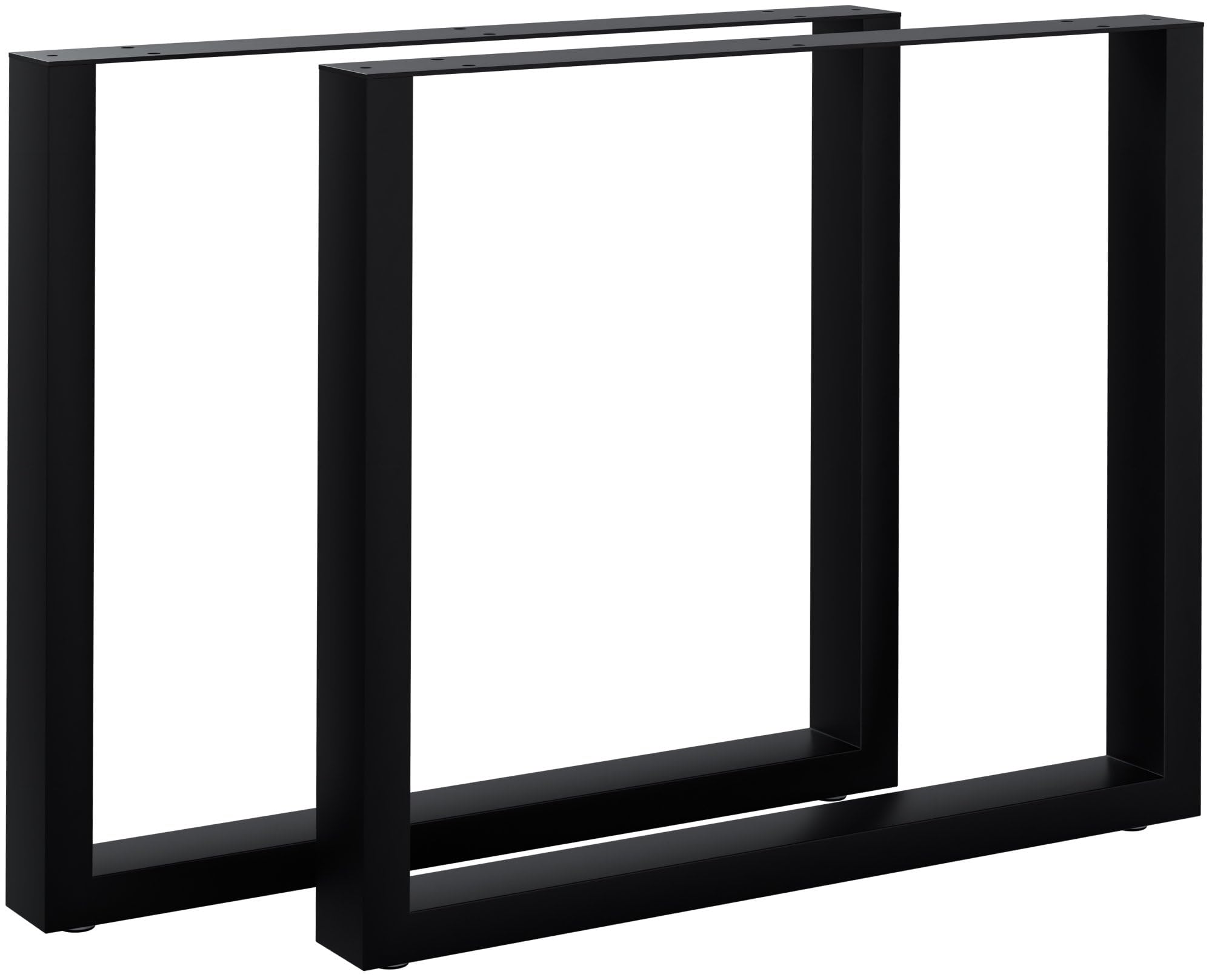 CLP Tischbeine Metall schwarz 2er Set Ilkan, Tischkufen Set für DIY-Esstisch, Tischgestell pulverbeschichtet bis 400 kg belastbar, Farbe:schwarz, Größe:80 cm