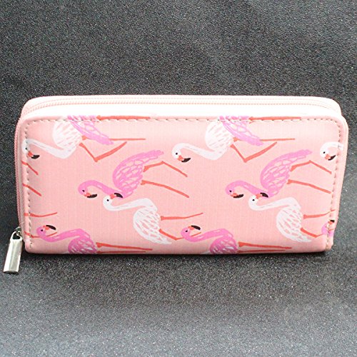Timlee Cute Flamingo Wallets Long Purse For Girls Women Unicorn Zipper Wallet Christmas Gift(Flamingo Pink)3