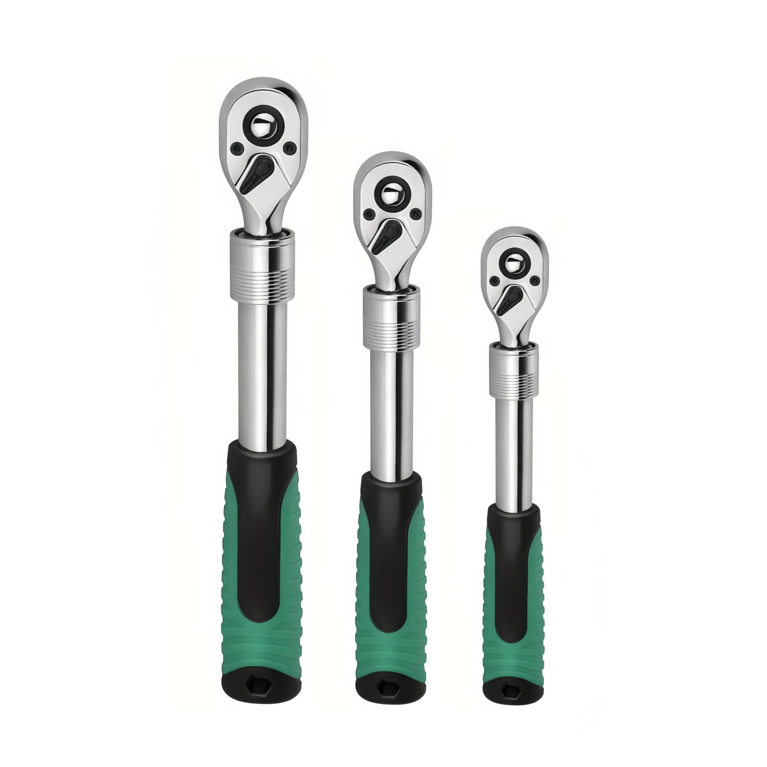 Photo 1 of ***MISSING PARTS***
NANWEI 3-piece 72-tooth quick-release telescopic ratchet wrench set, telescopic ratchet wrench kit, 1/4 inch, 3/8 inch, 1/2 inch drive, reversible, soft grip manual tool, durable and reliable