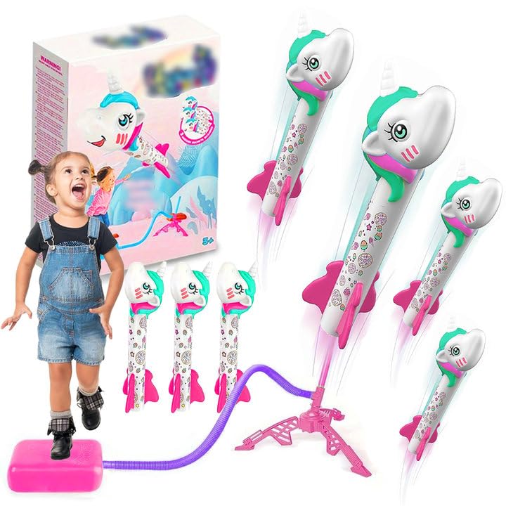 Cohete Juguete Lanzador Para Niños,Juguetes Exterior Para Niños Jardin,Nueva Versión Cohete Juguete Rosa,Cohete Juguete Carton,Juguetes Exterior Niños 4 3 Años,Cohete Juguete Lanzador Regalos Niños.