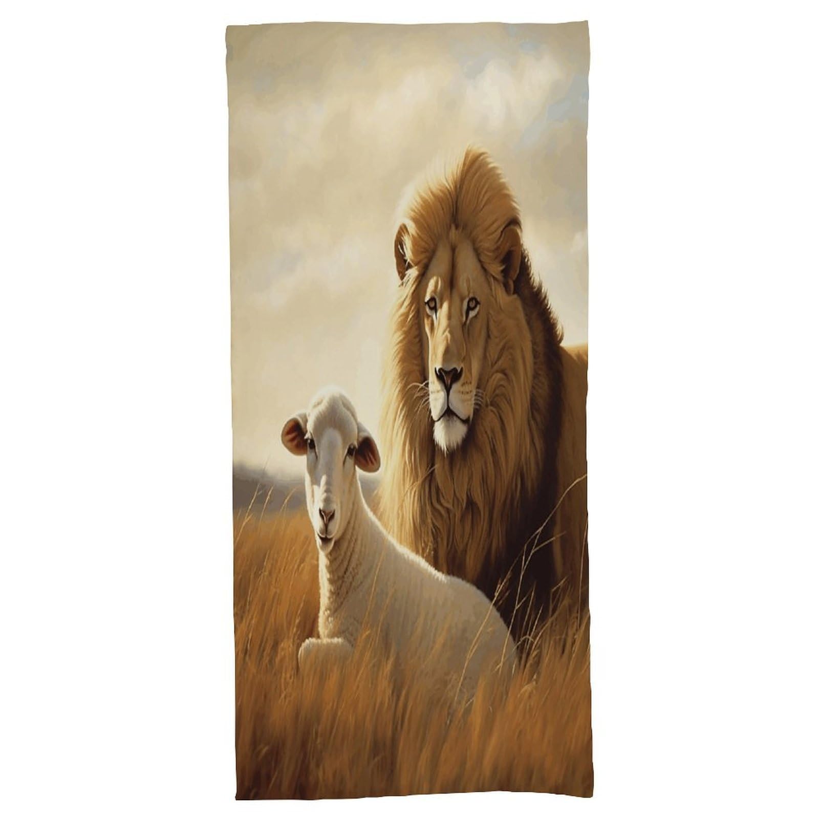 Fekiloot Men's Style Lion Sheep Bath Towel Highly Absorbent,Beach Towels For Wo,Pool Towel Bathroom Essential For Beach,Gym,Travel, Camp