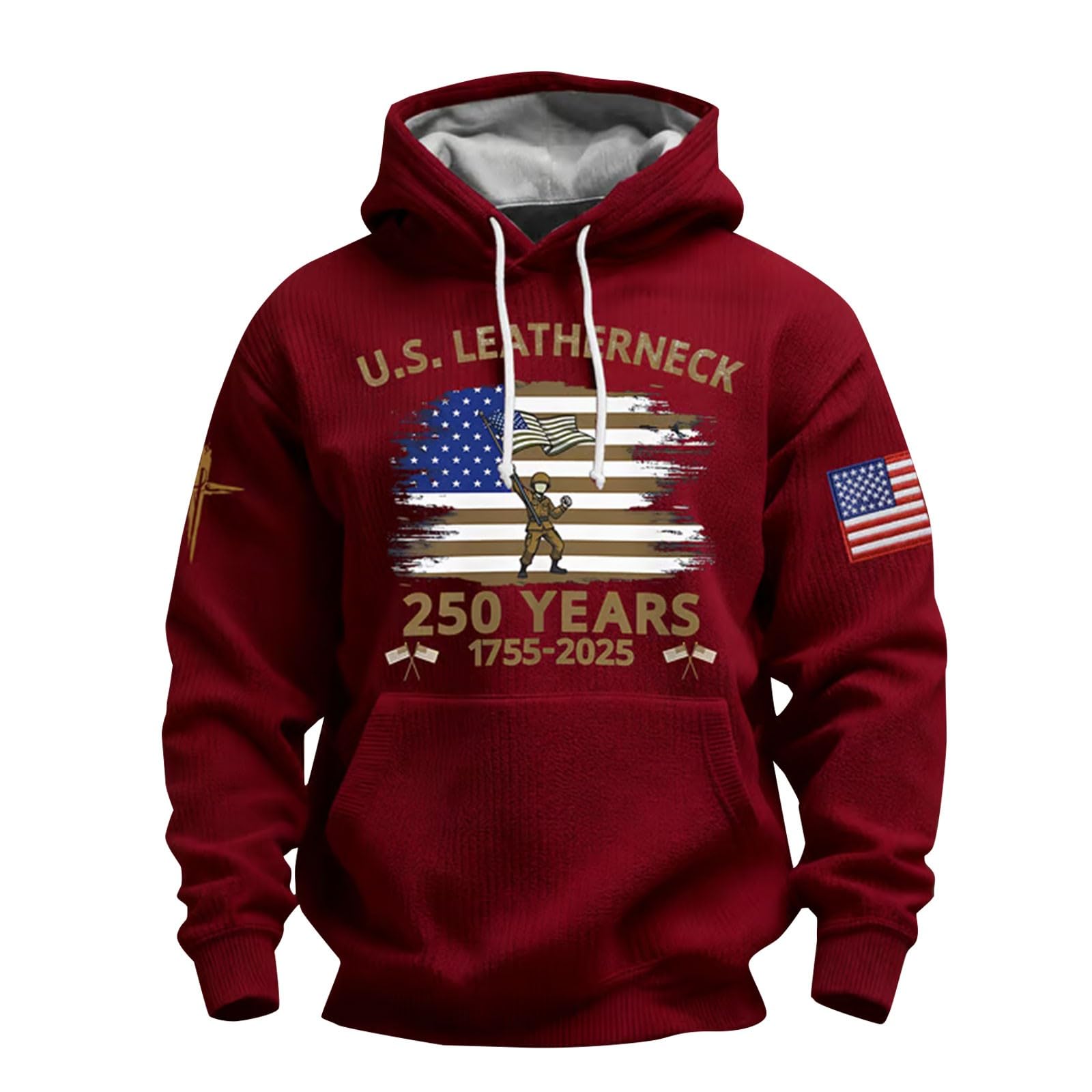 Sudadera con capucha hombre ligera estilo jersey oversize color vino 4