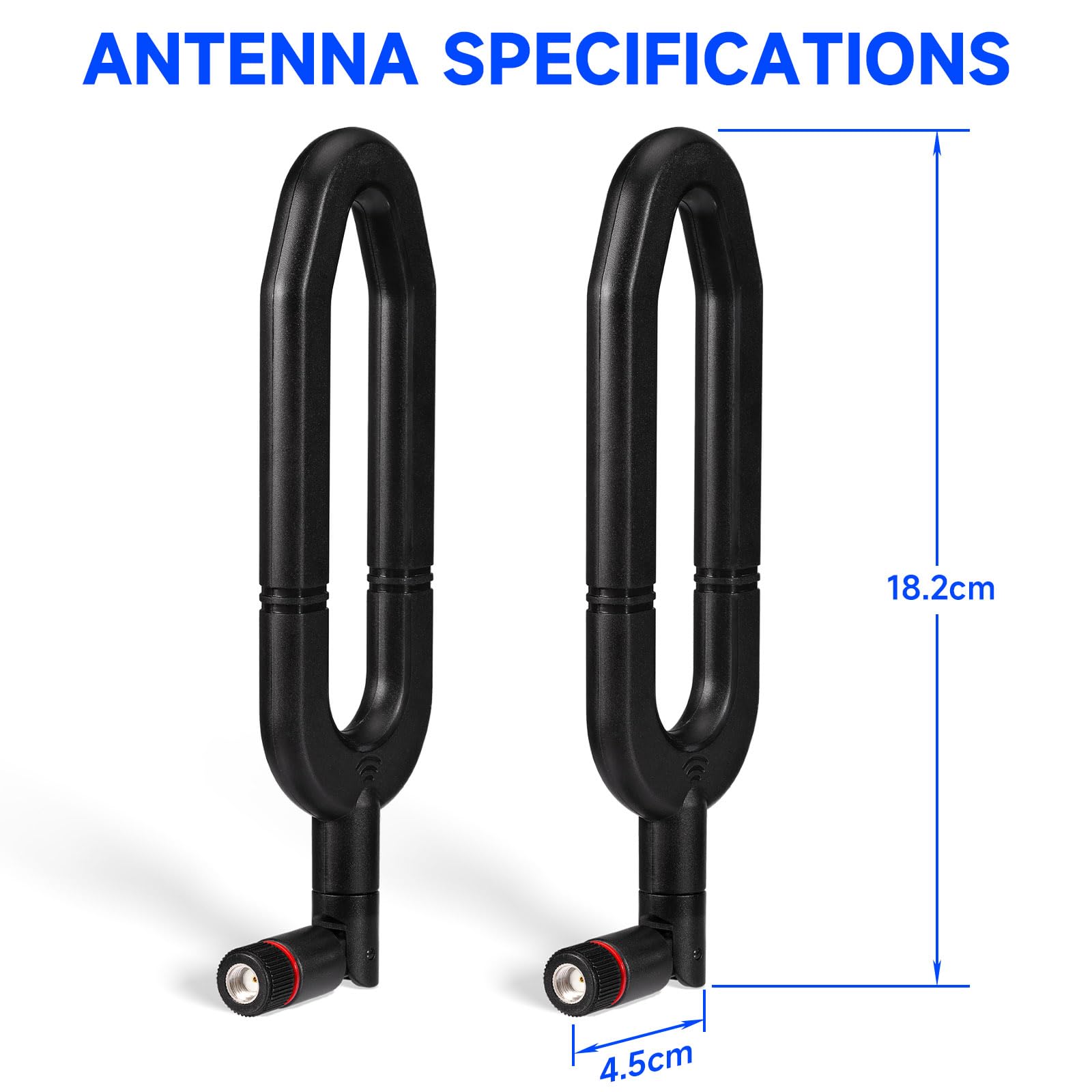 Superbat Antena WLAN RP-SMA wtyczka 2,4 GHz 5 GHz 5,8 GHz Dual Band antena do PC PCI-E WiFi karta sieciowa router USB adapter kamera bezprzewodowa monitor itp. (2 szt.)