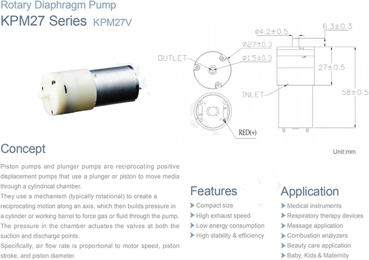 KPM27V DC 5V 6V Mini 370 Diaphragm Air Oxygen Pump DIY Aquarium Fish Tank 1Pcs