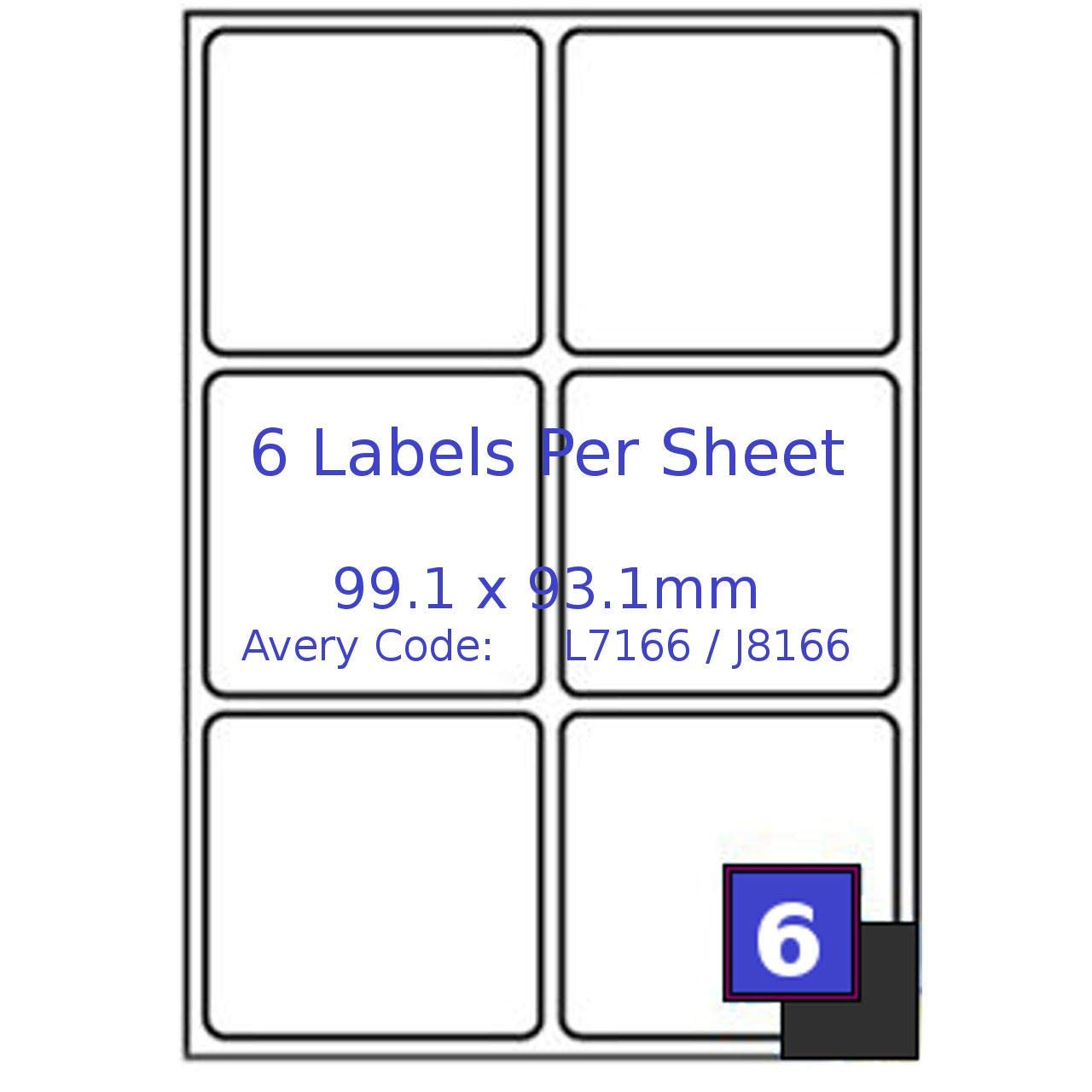 400x 6 Labels Per Sheet A4 Address Labels Sticky Self Adhesive Peel Out Notes Paper Ideal for Inkjet Copier Laser Printer — image 1
