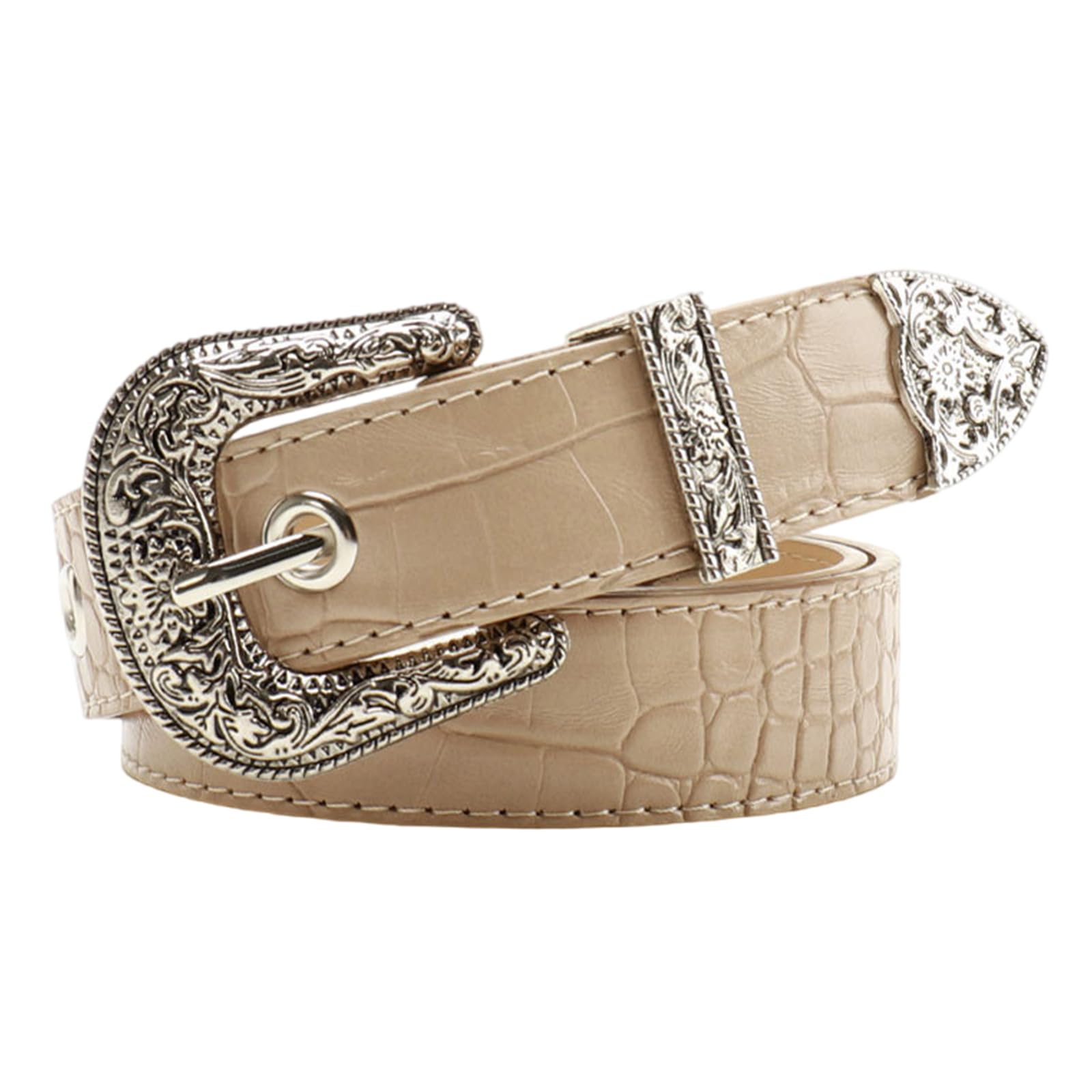 MICFENY Women's Vintage Belt 2000s Styles PU Leather Strap With Alloy Buckle For Everyday Wear