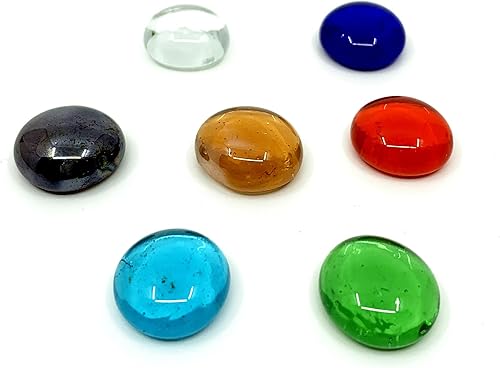 Miniatura 7 de CYS EXCEL Cuentas de vidrio de colores surtidos de 5 libras para jarrones, cuentas de piedras preciosas de mármol planas, rellenos de jarrones,