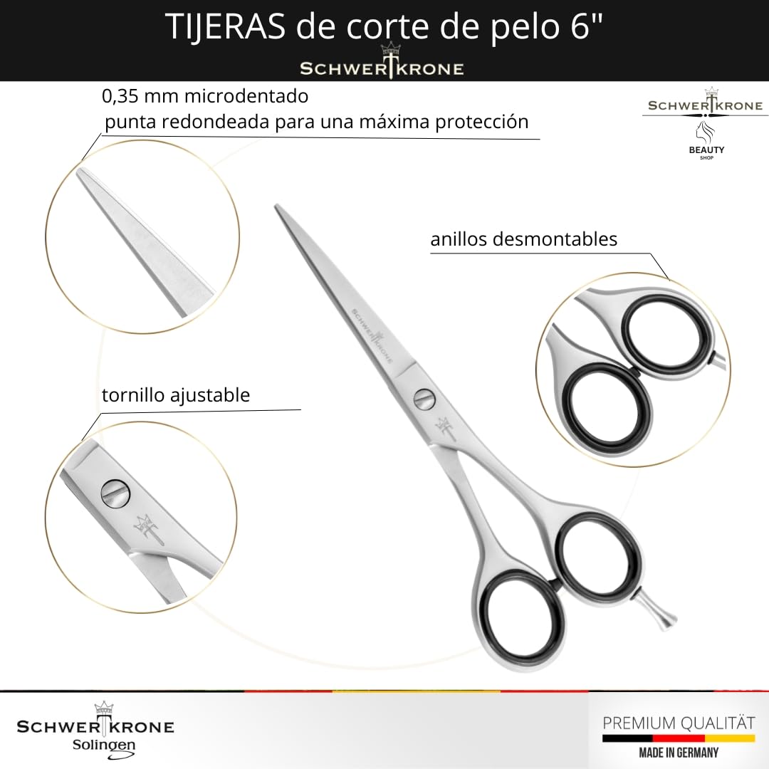 Schwertkrone Tijeras para cortar pelo peluqueria microdentate