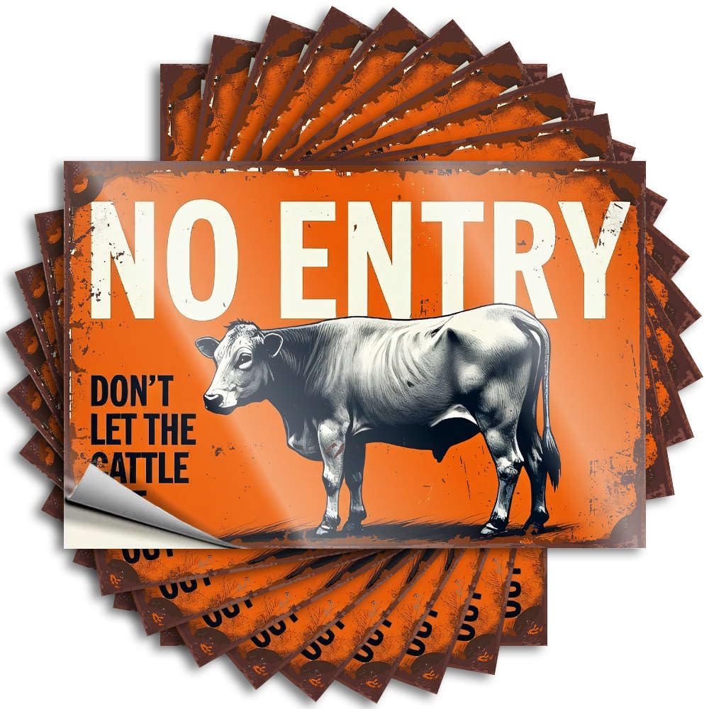 Saying Laptop Feminist No Entry. Keep The Cattle in. for Halloween - Boys Room Decor Easy Peel Removable(12X18CM)