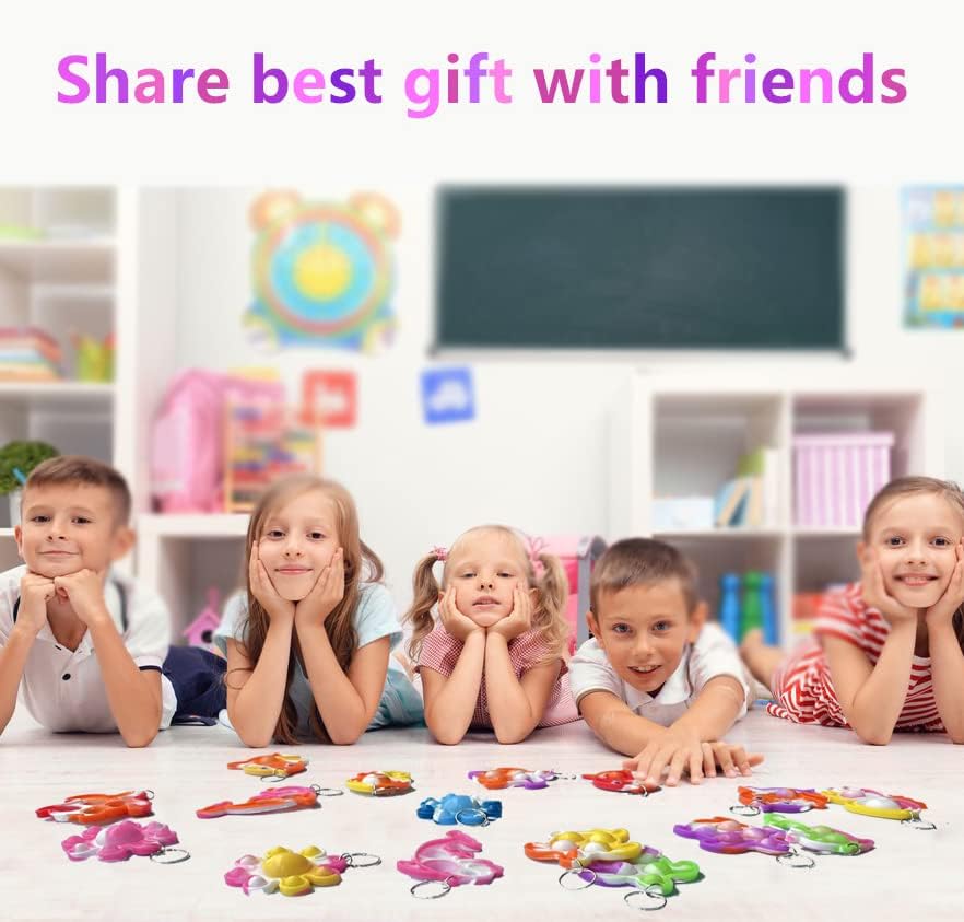 Miniatura 2 de 30 llaveros de burbujas para reventar, mini juguetes para ansiedad, paquete de juguetes para ansiedad, mini juguetes sensoriales de burbujas para