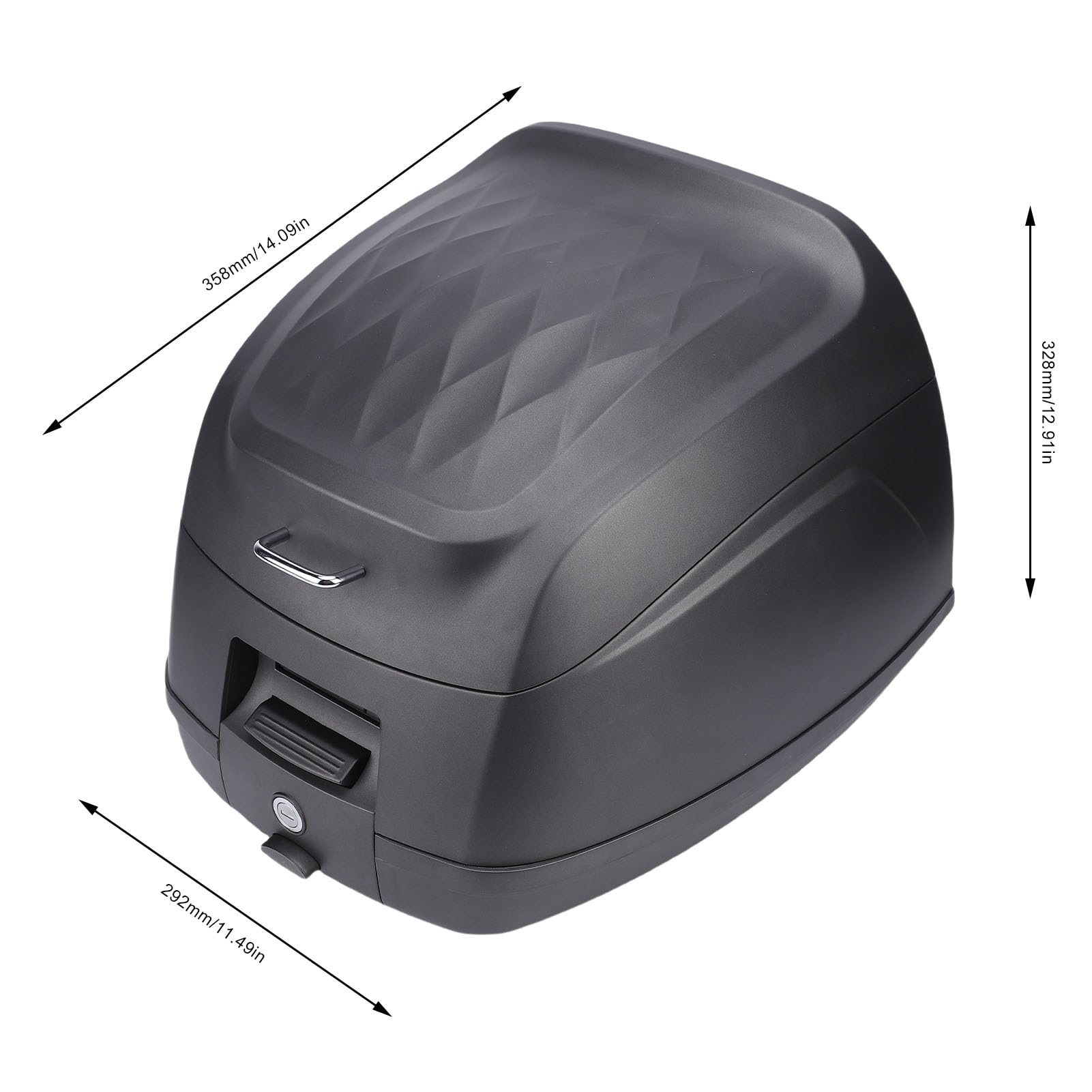 Luqeeg Coffre 2L, Étanche Coffre Arrière, Porte-Bagages avec Système Antivol, Sacoche pour Casque Porte-Bagages Arrière pour Gants Trottinettes Électriques (Grey)