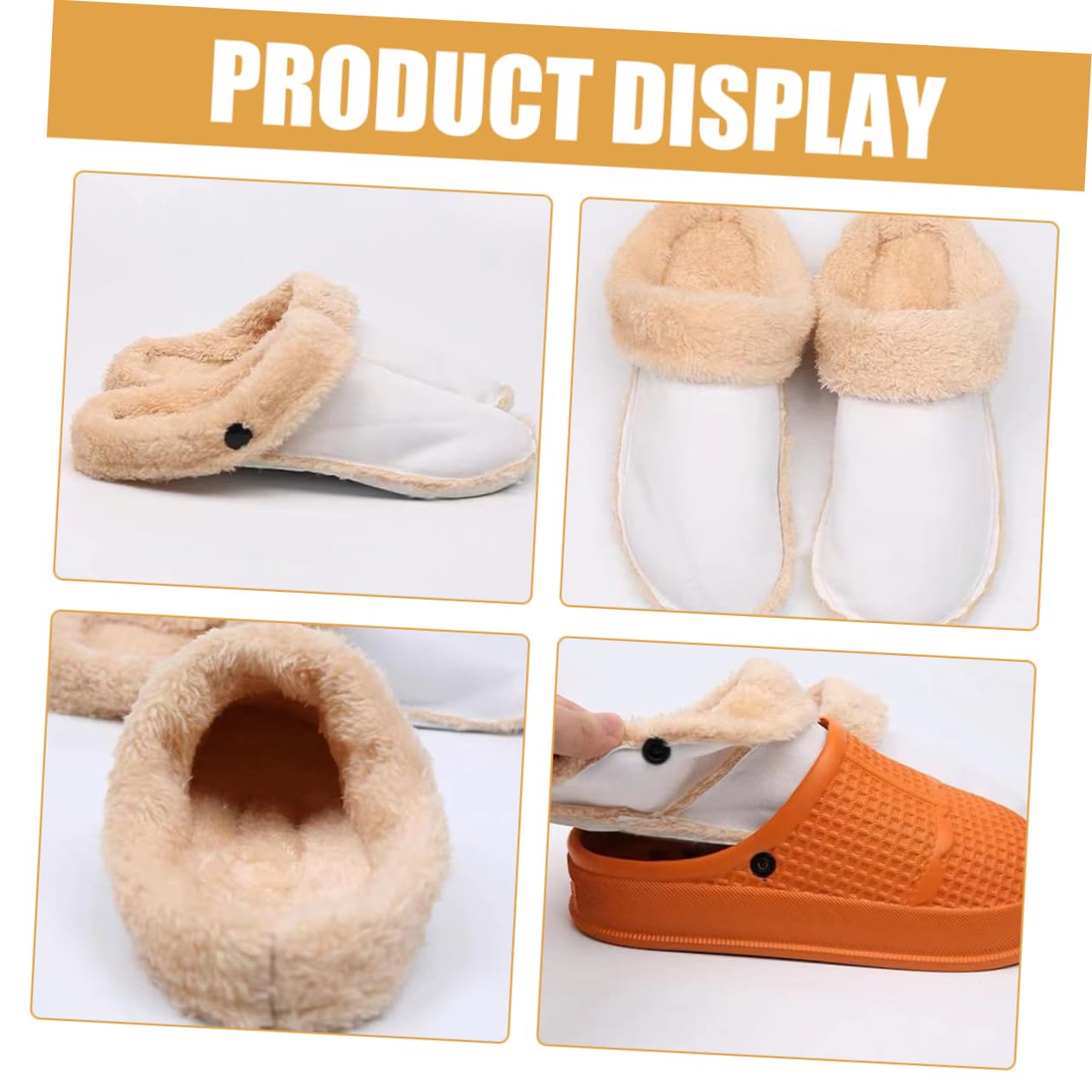 4pares Plantillas De Peluche Para Zuecos Forros Invierno Desmontables y Cálidos Inserciones Para Zapatillas De Casa Cómodas y Prácticas